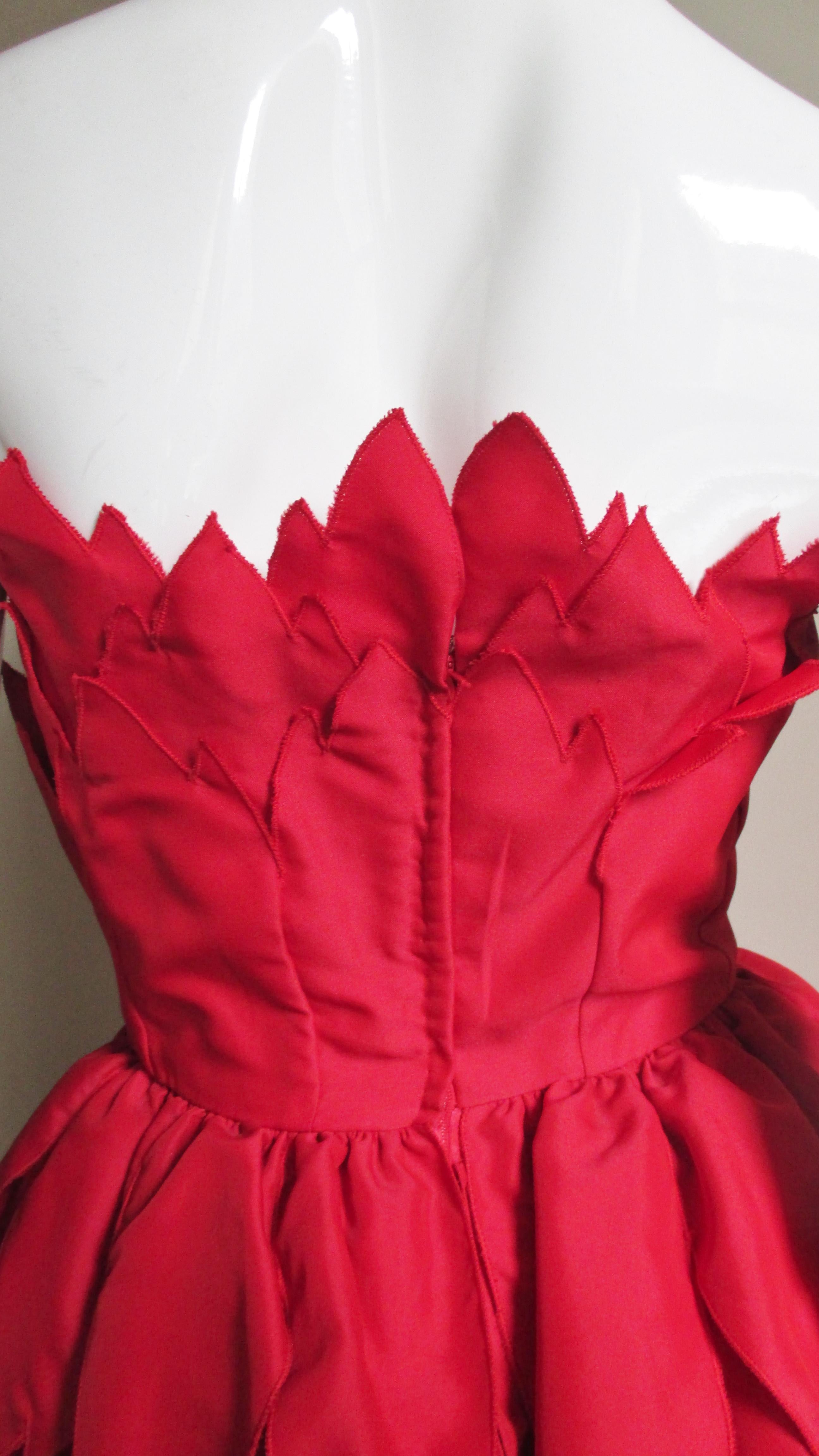 Travilla Strapless Silk Strapless Gown 1970s For Sale 8