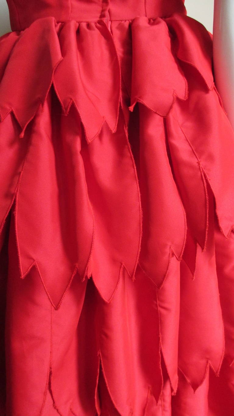 Travilla Strapless Silk Strapless Gown 1970s For Sale 10