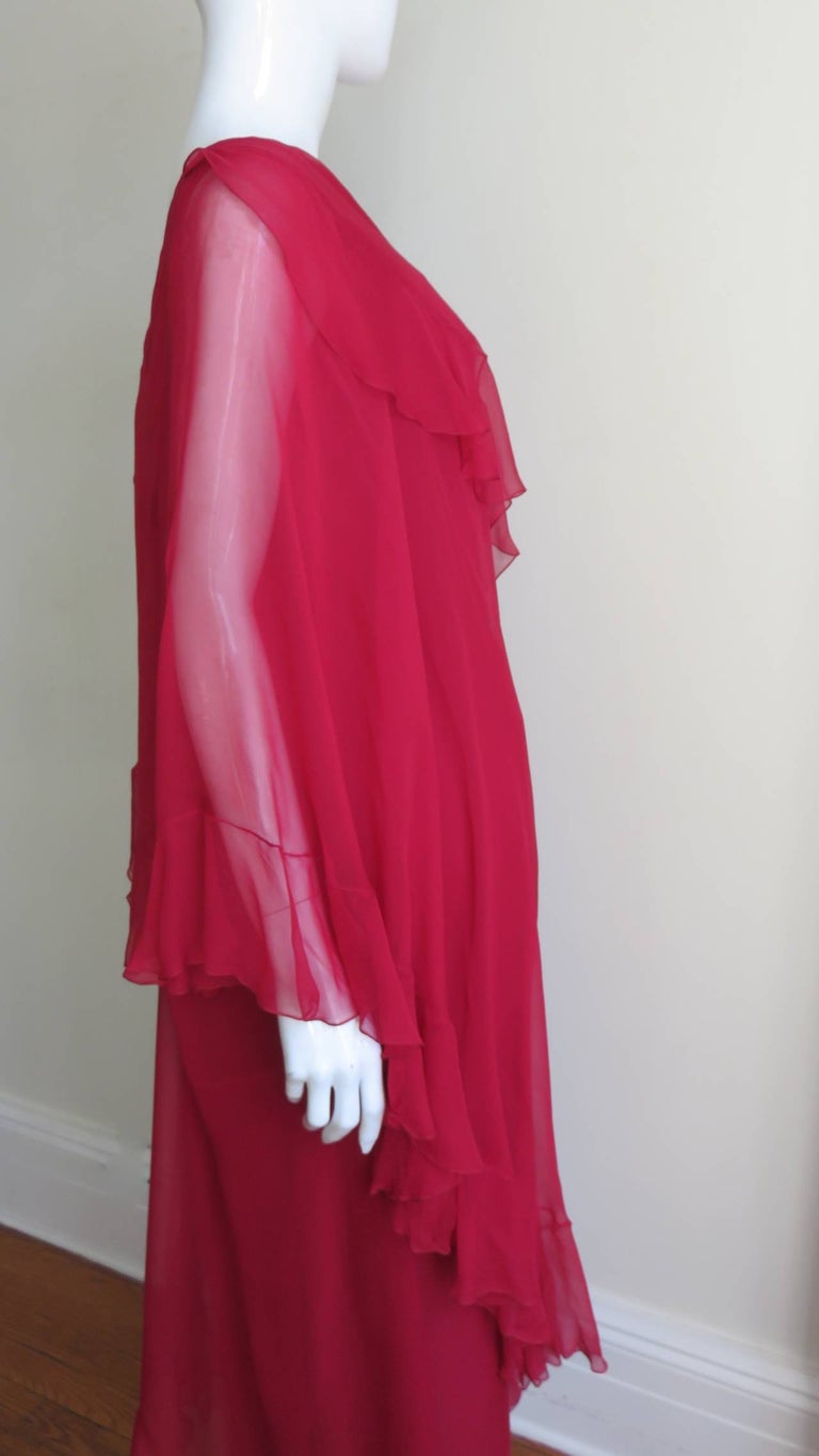 Jean Louis Silk Gown with Draping 1960s For Sale 4