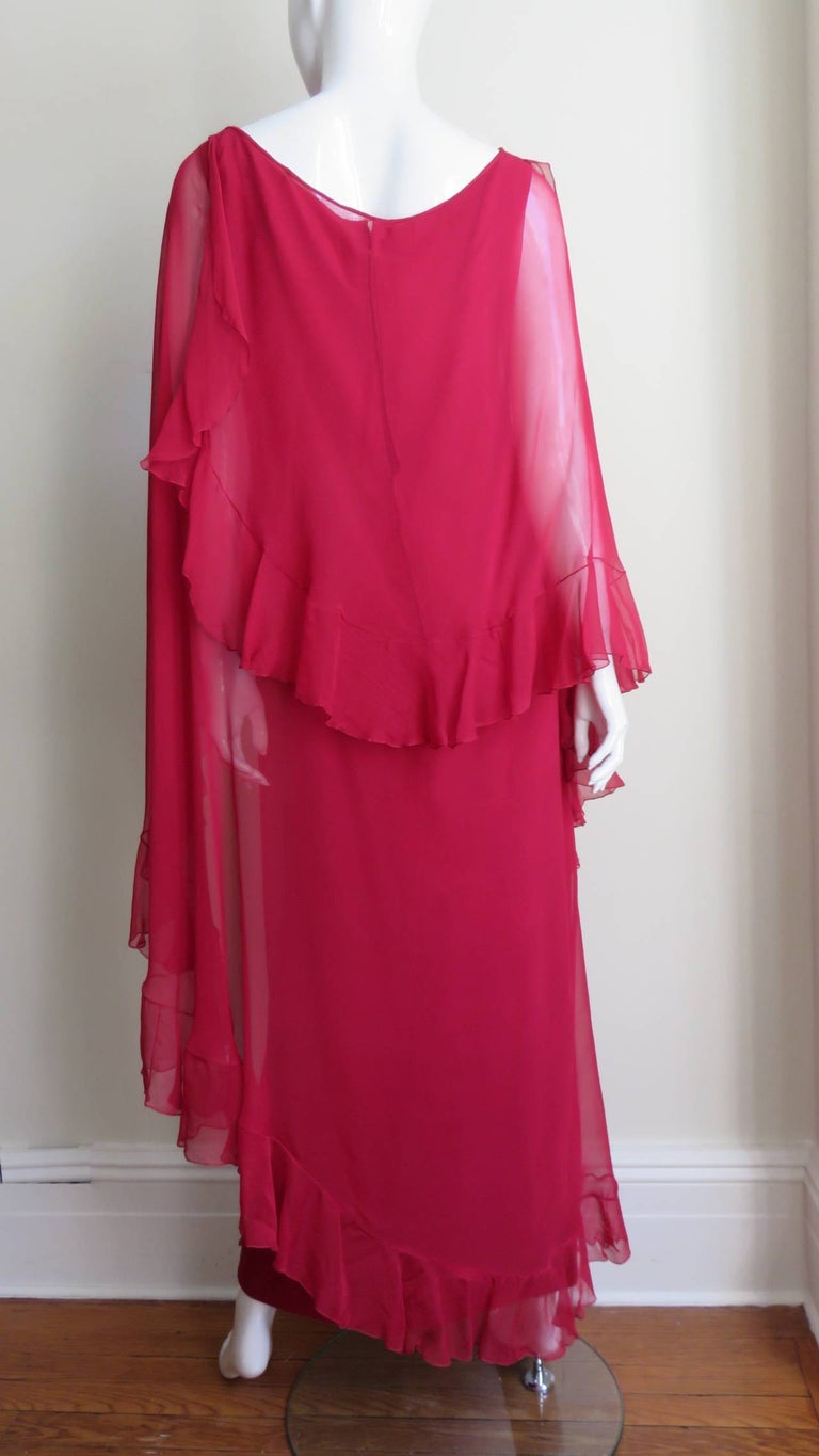 Jean Louis Silk Gown with Draping 1960s For Sale 7