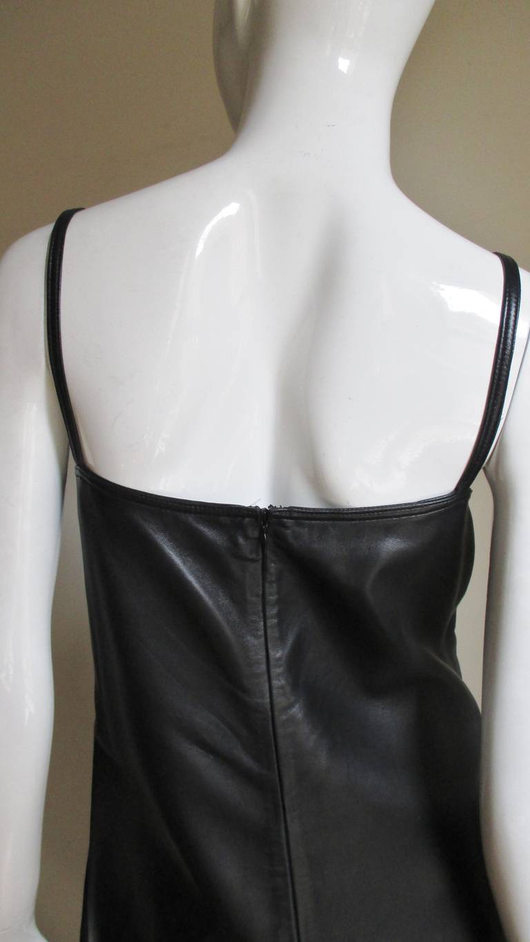  Gianni Versace Leather Dress with Mink Hem F/W 1997 For Sale 3
