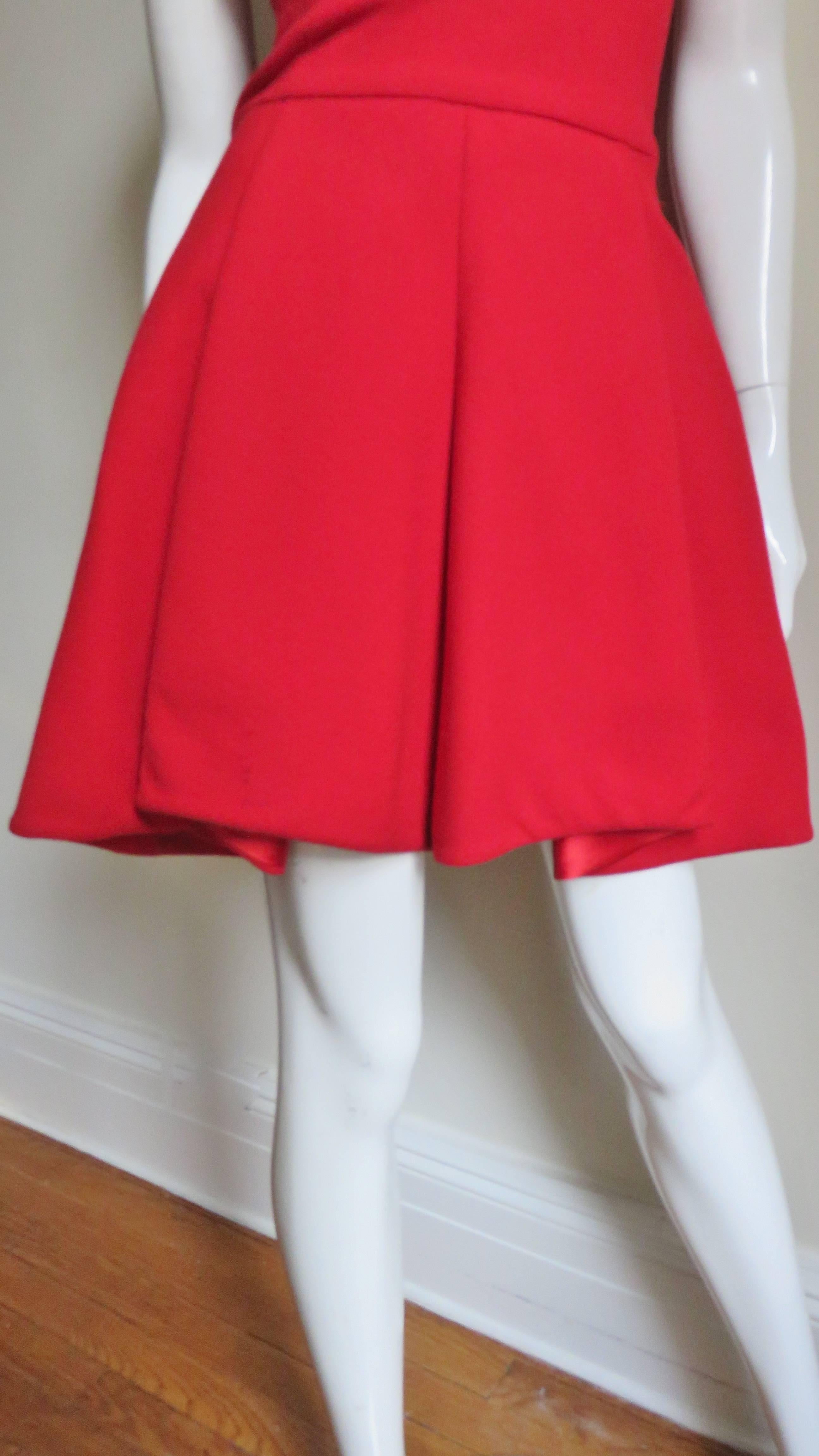 Red Gianni Versace Sculptural Dress 1990s For Sale