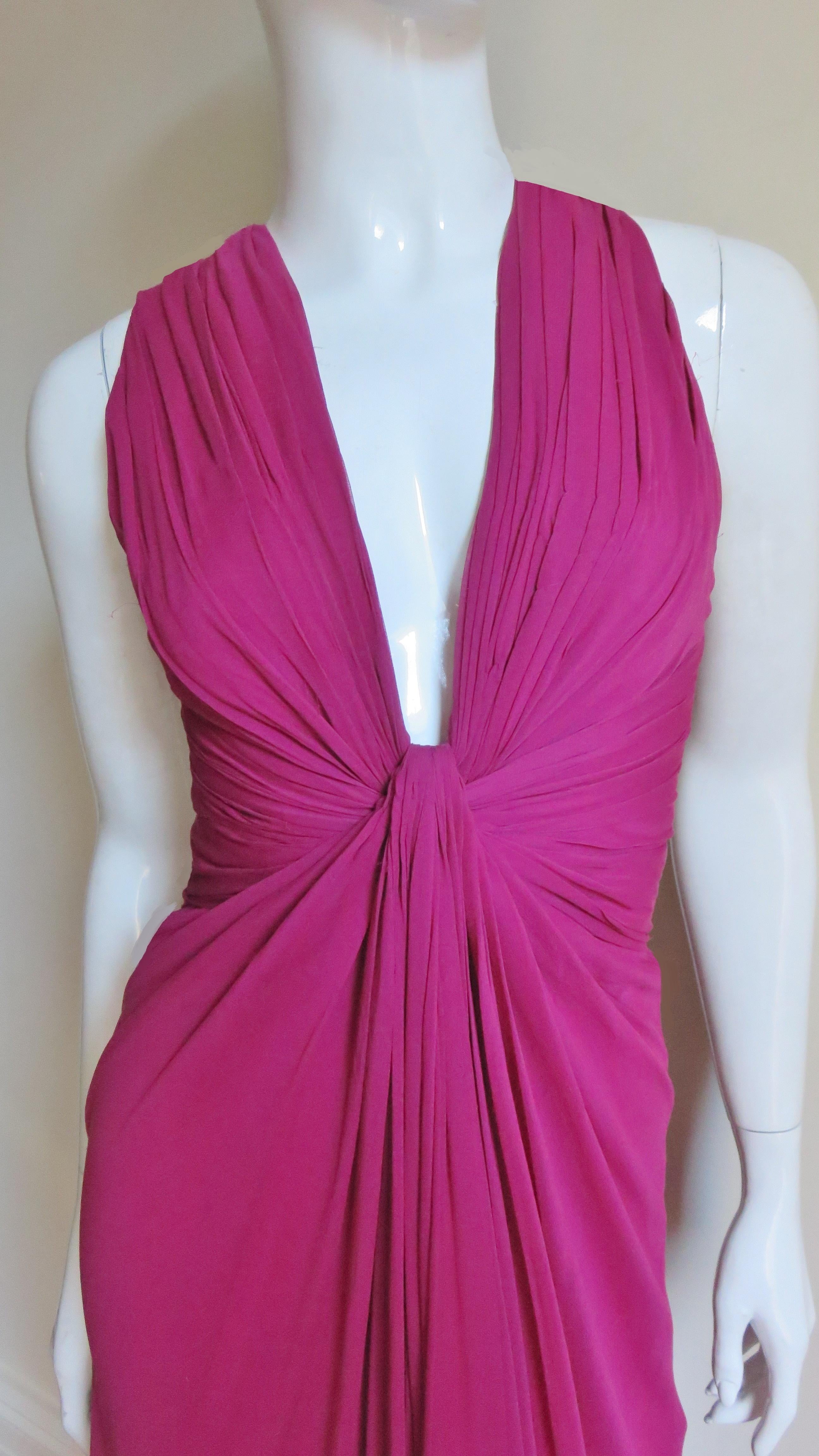 J Mendel Paris New Pink Silk Gown In Excellent Condition In Water Mill, NY