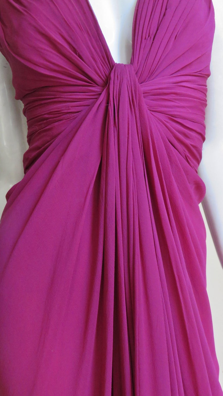 open lace back dress J.MENDEL Oyster Pink Silk Backless Mini Dress (UK 8) – The Freperie
