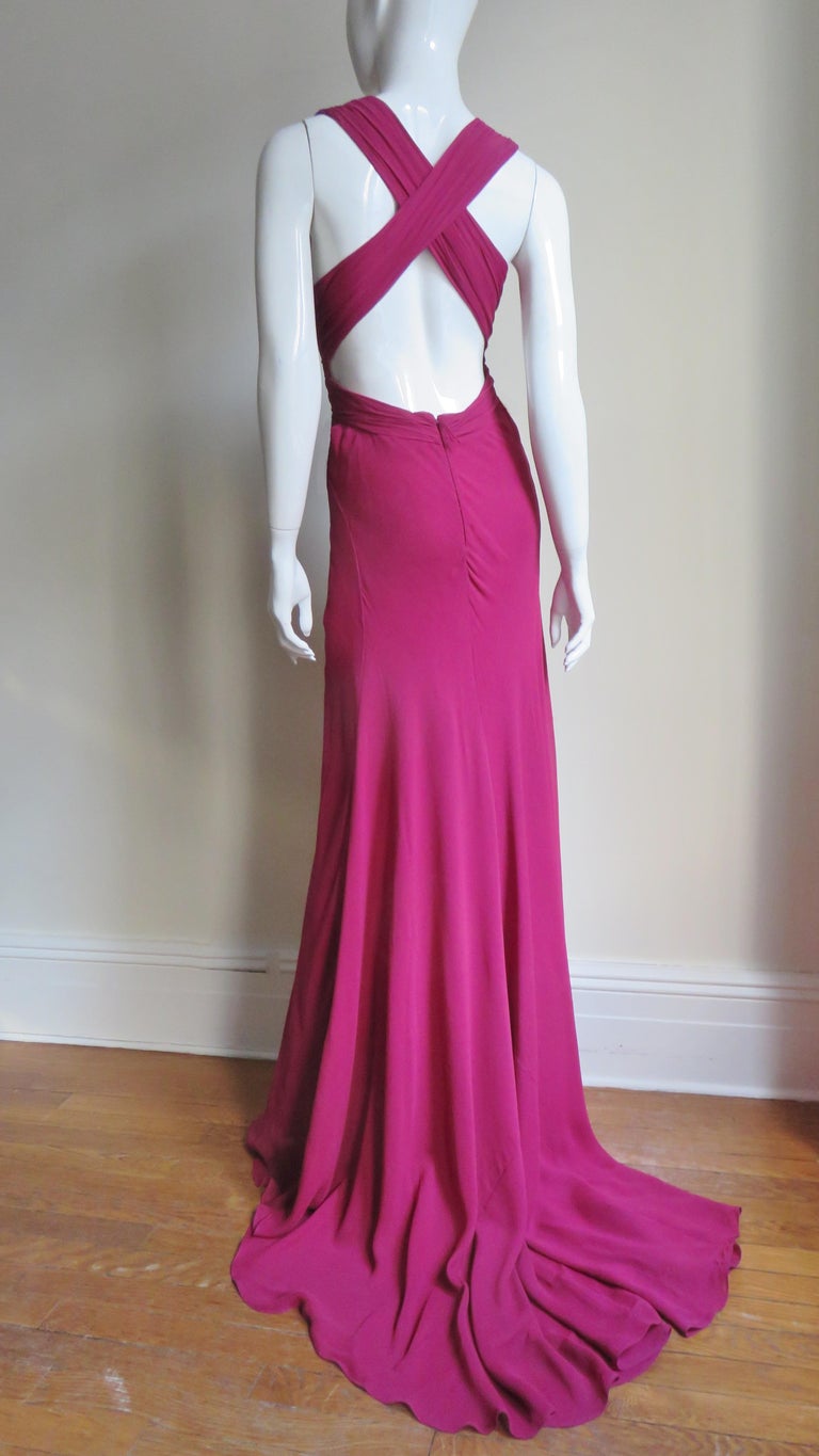open lace back dress J. Mendel Spring 2005 Runway Floral Gown  Vintage Grace