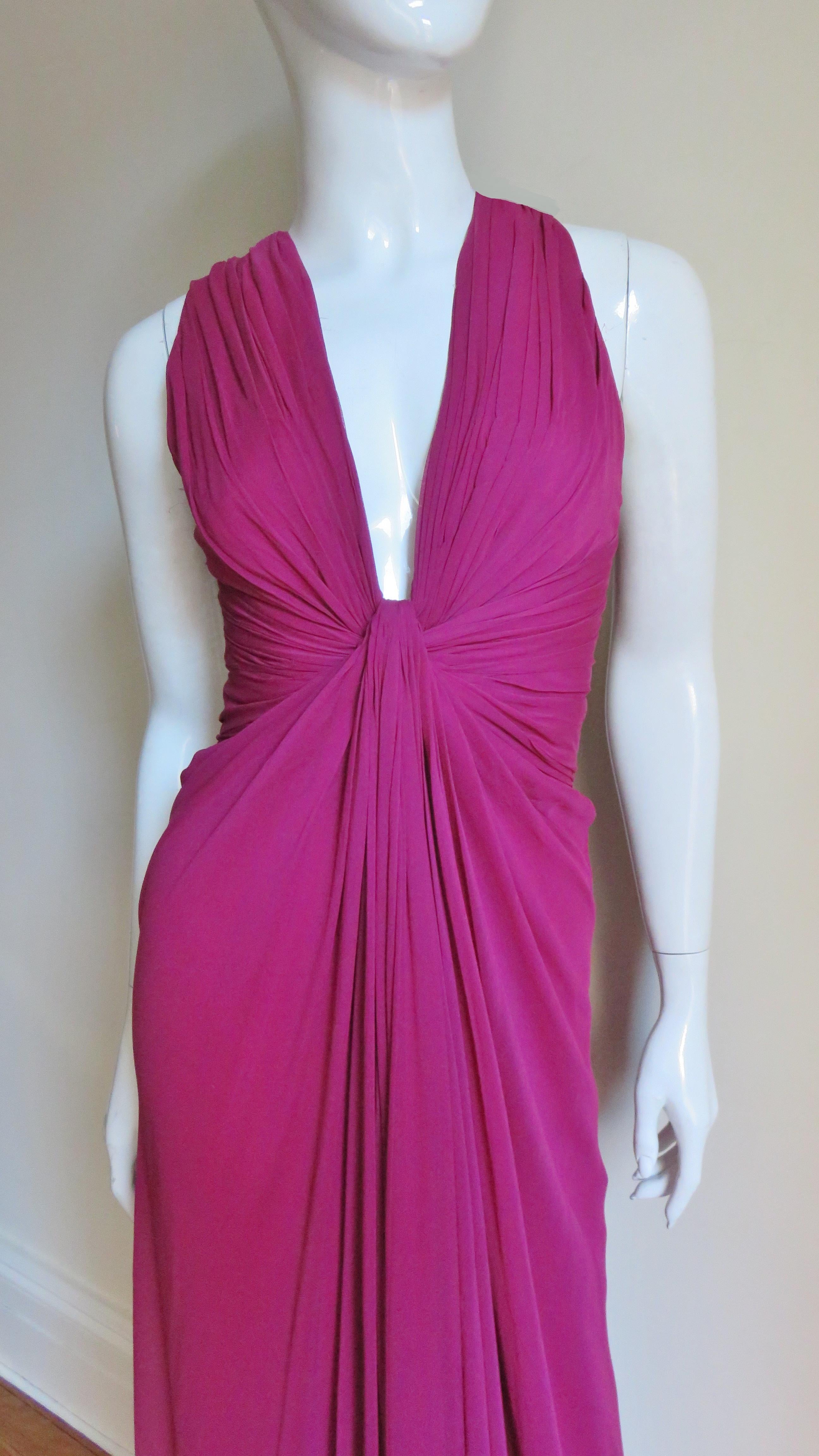 Purple J Mendel Paris New Pink Silk Gown