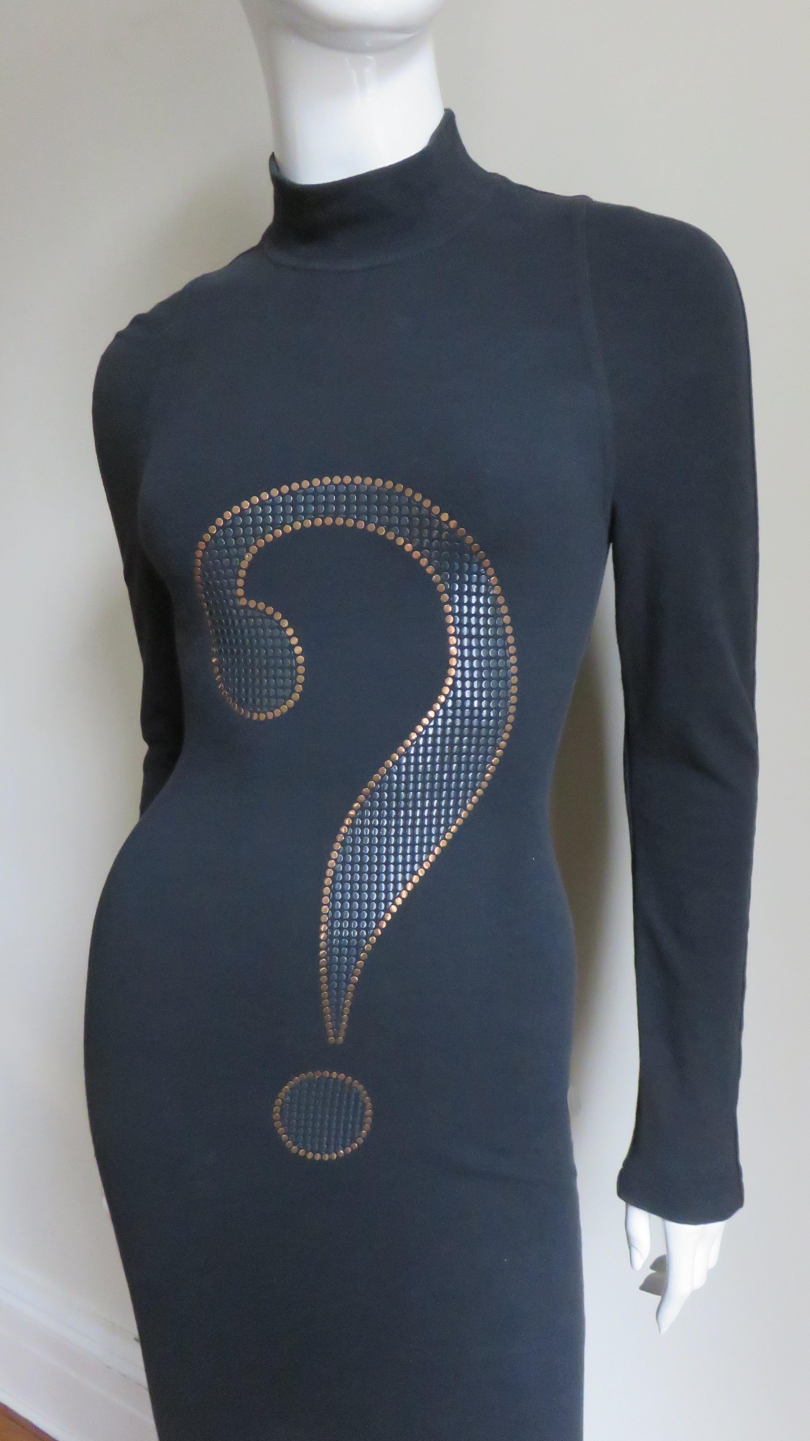 Moschino Question Mark Dress In Good Condition In Water Mill, NY
