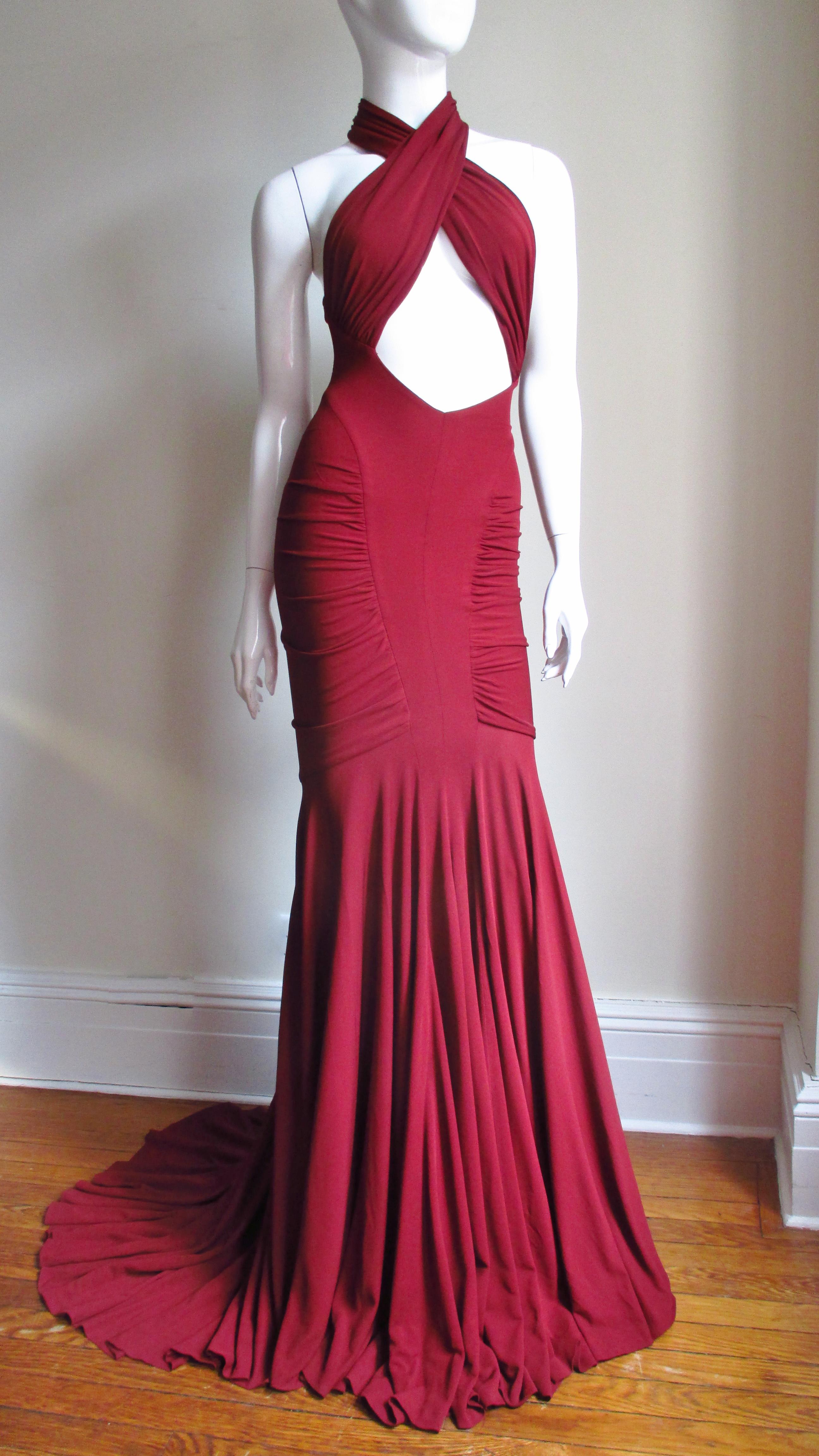 Guy Laroche Bodycon Cut out Gown S/S 2005 In Excellent Condition For Sale In Water Mill, NY