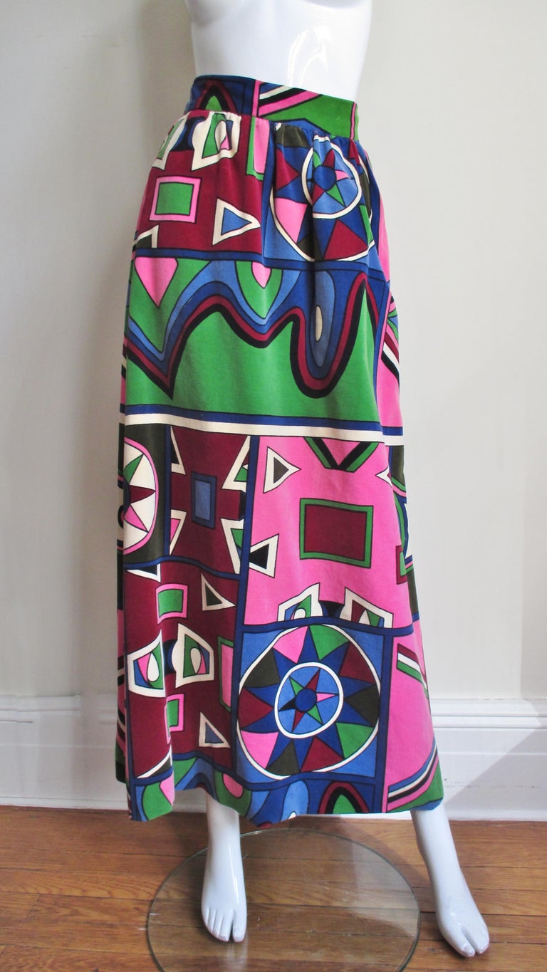 Women's Mignon Velvet Maxi Skirt 1960s For Sale