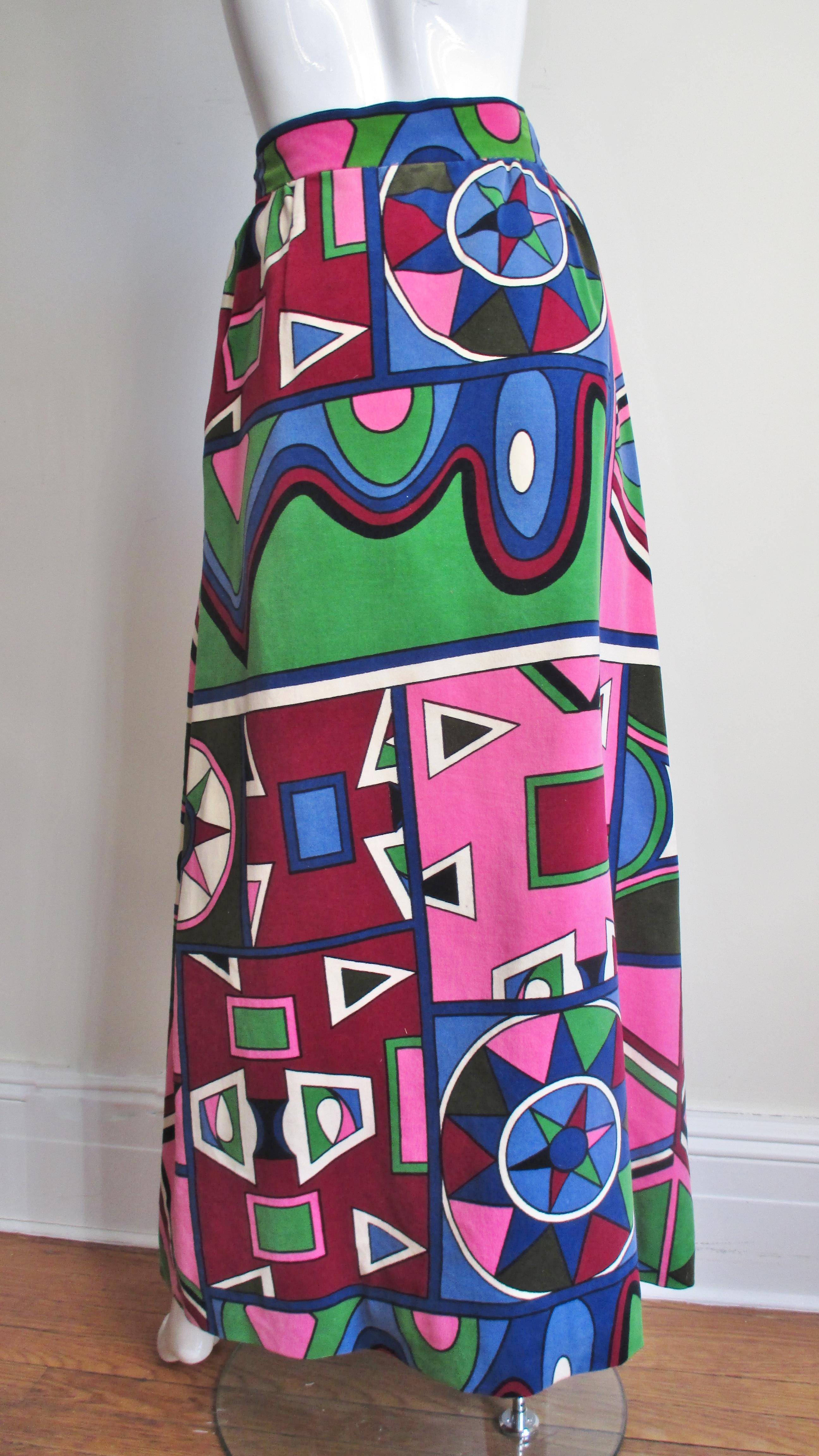 Mignon Velvet Maxi Skirt 1960s For Sale 3