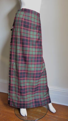 Max Kilti Skirt with Straps and Pin 1970s