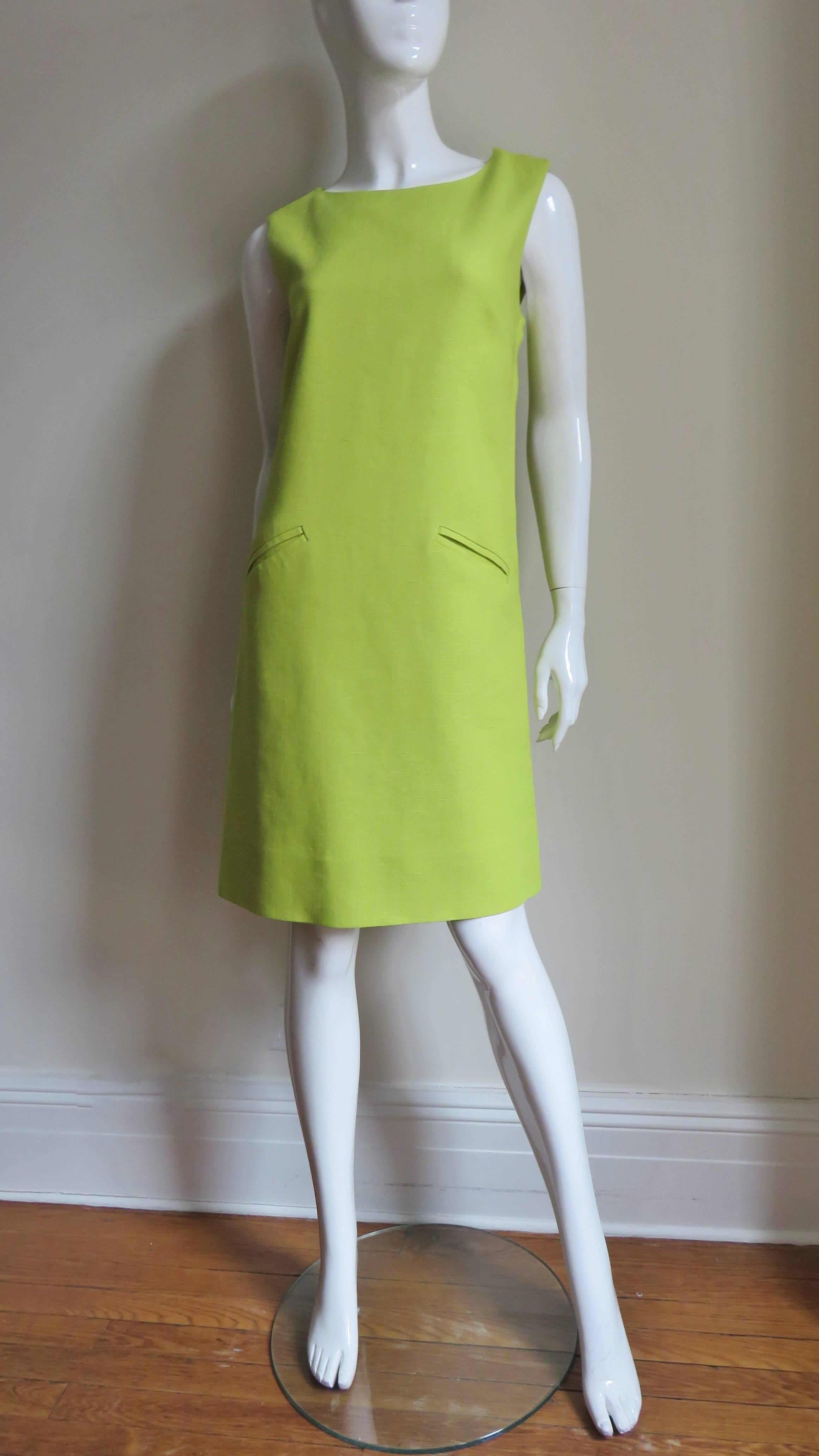 Green B. H. Wragge 1960s Dress with Flower Cut out