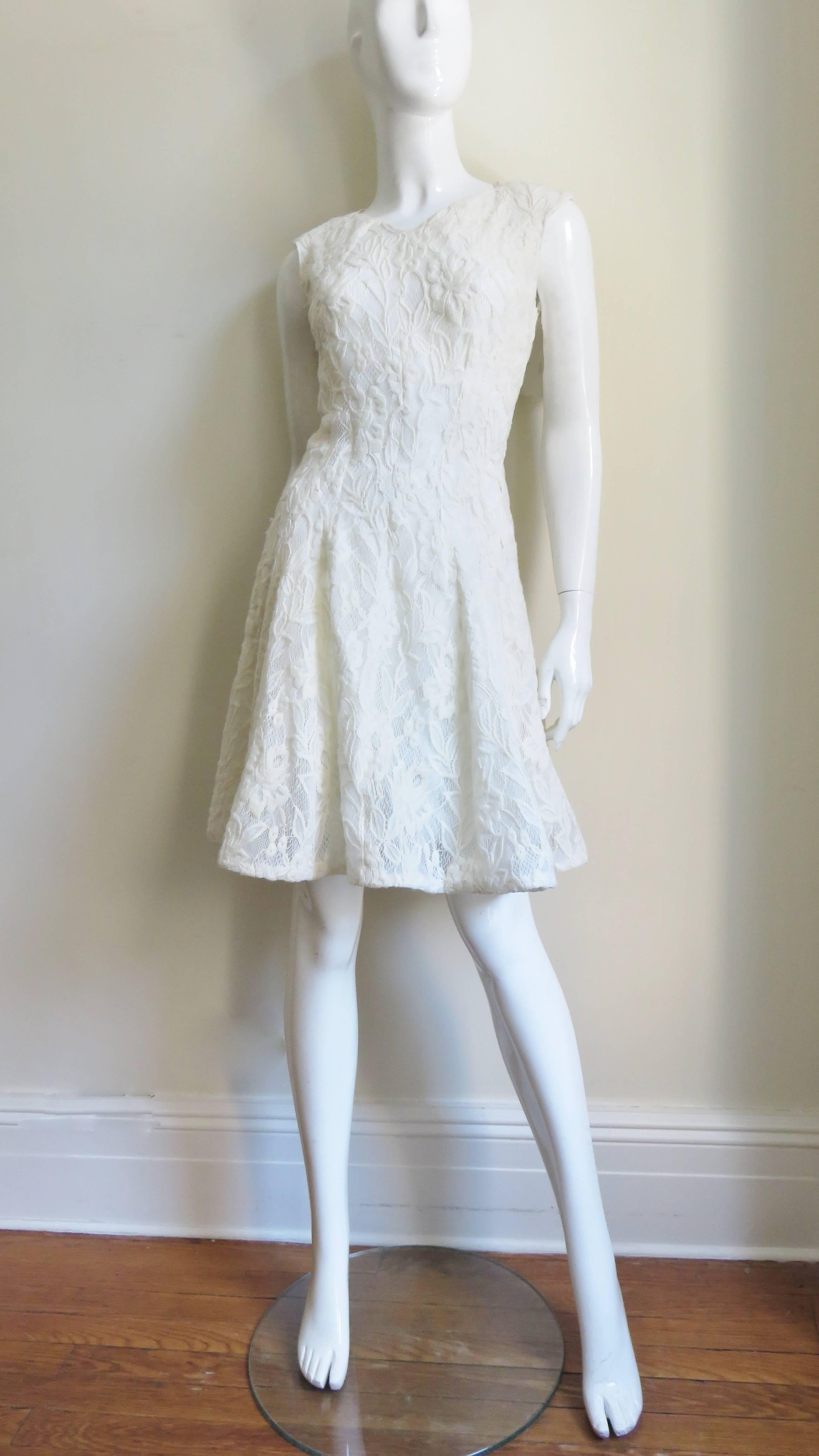 Nina Ricci Lace Dress with Cut out Back For Sale 2