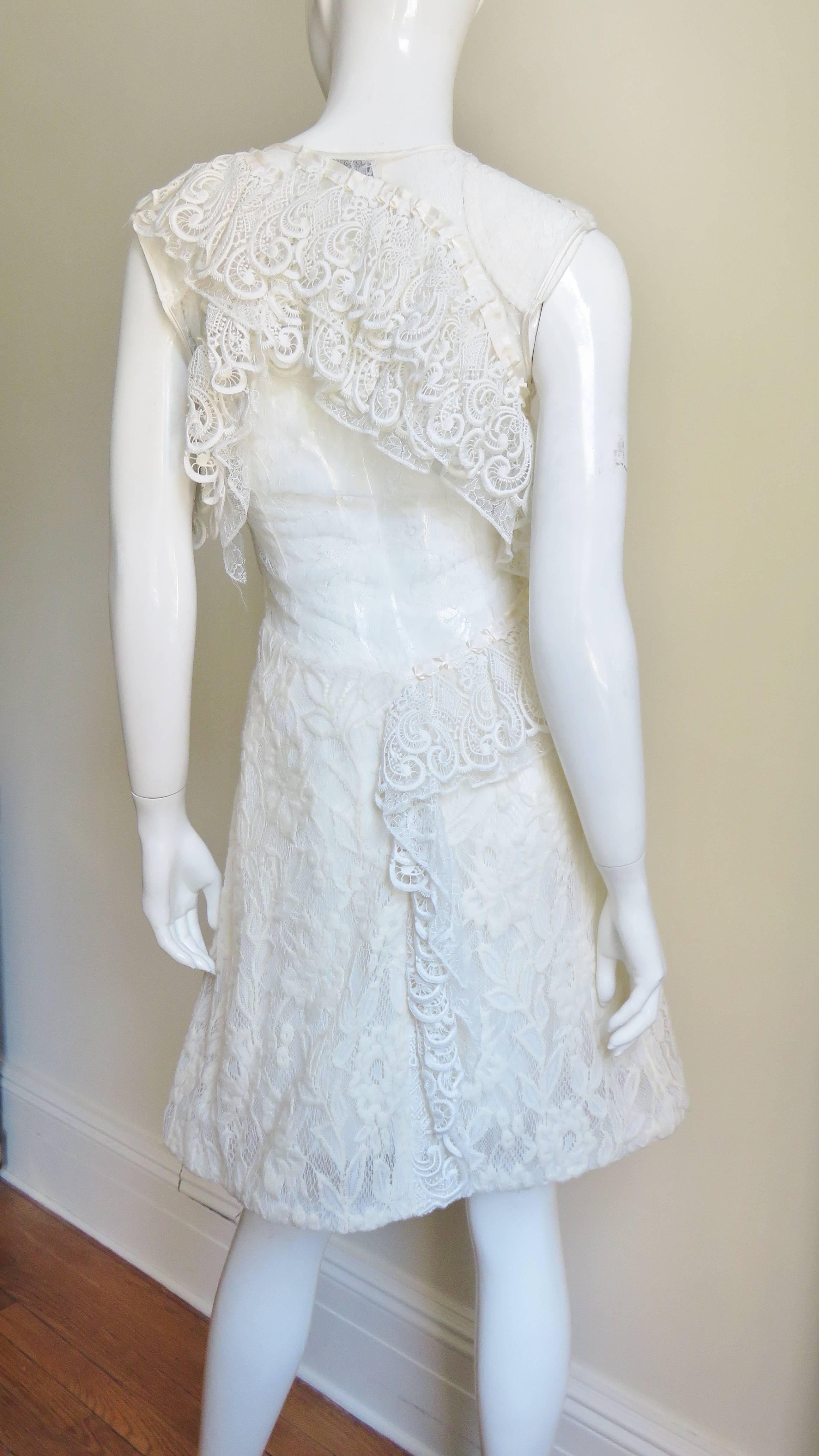 Nina Ricci Lace Dress with Cut out Back For Sale 3