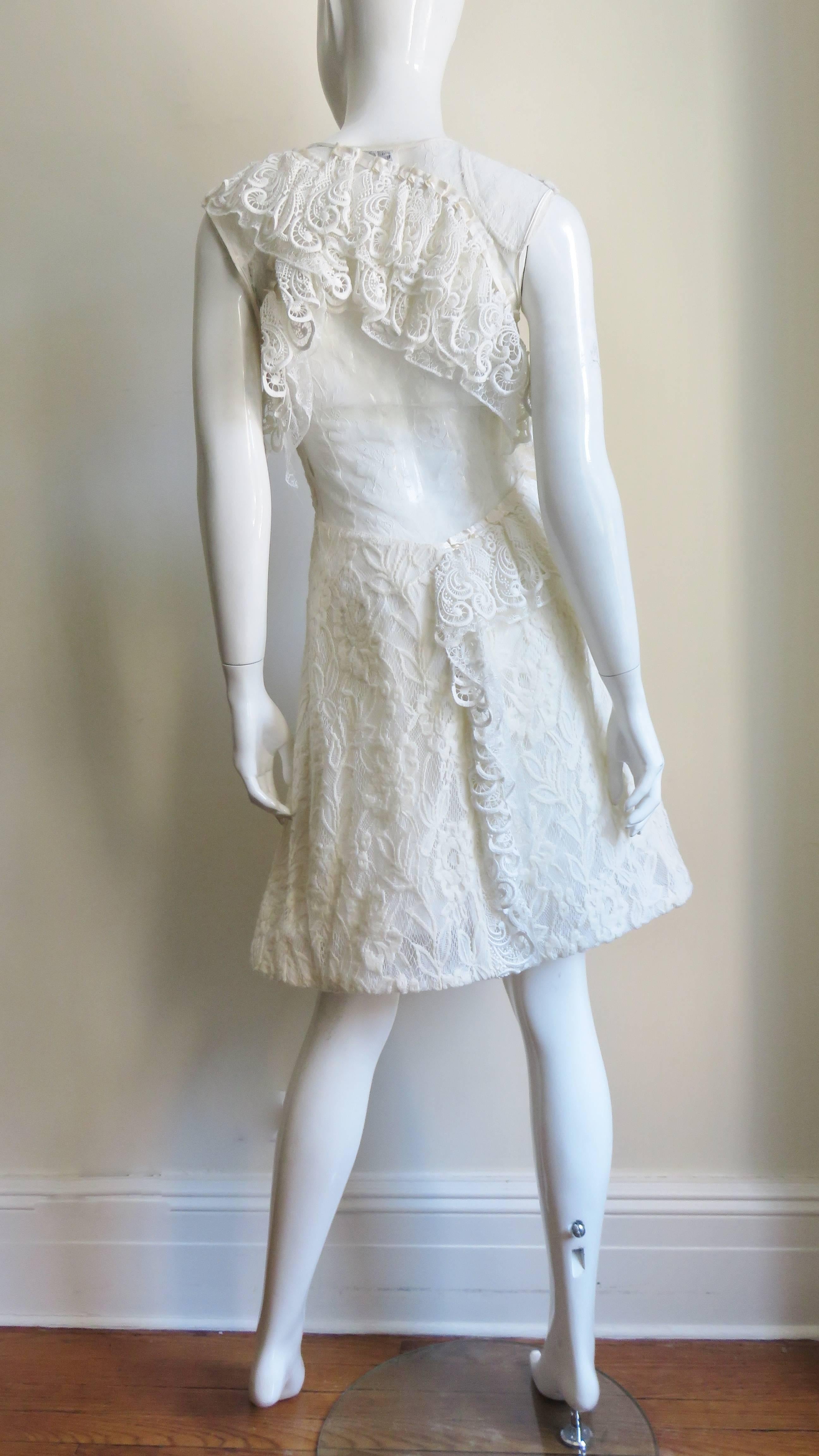 Nina Ricci Lace Dress with Cut out Back For Sale 7