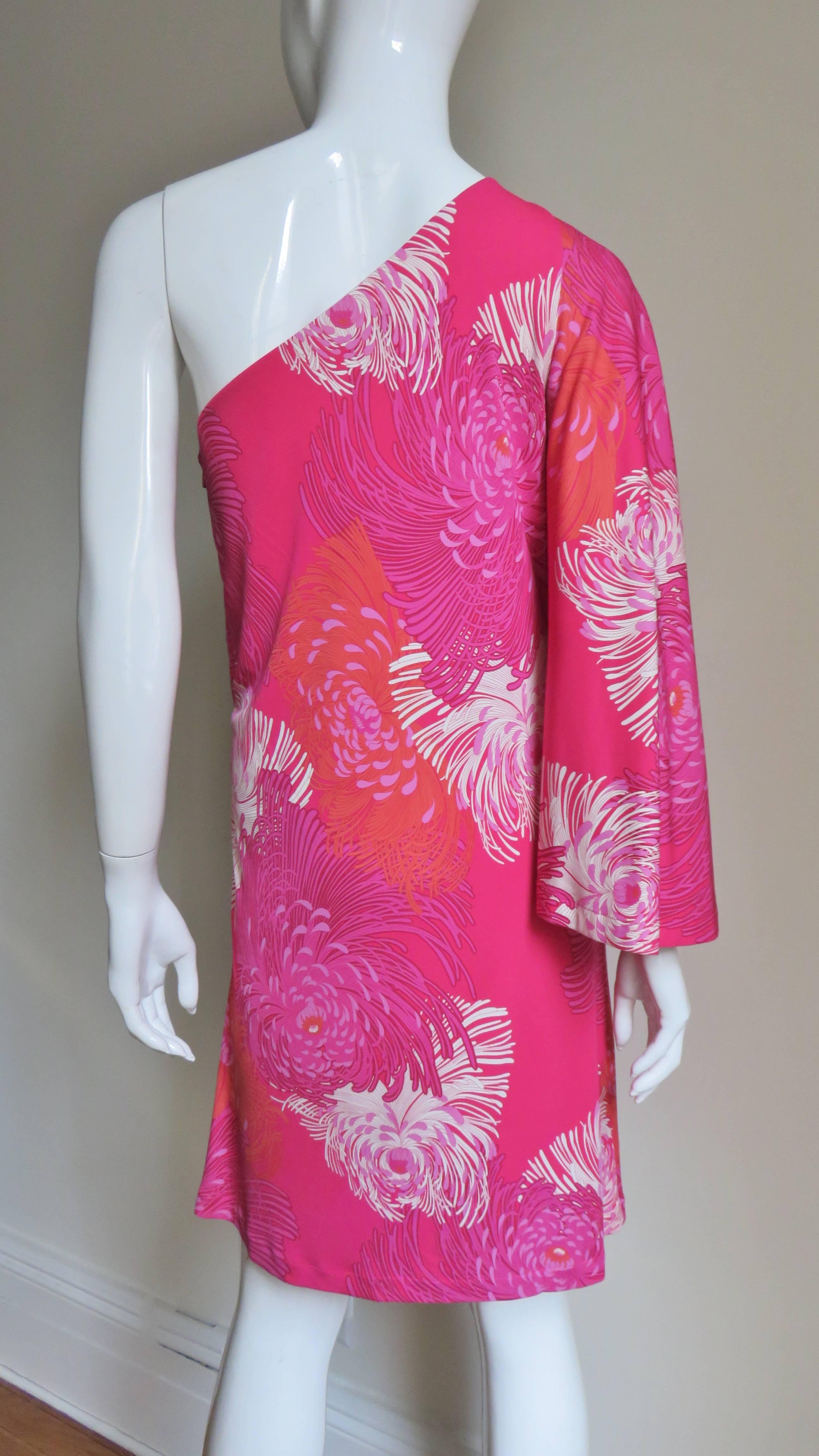 Gucci SS 2013 Silk One Shoulder Dress For Sale 3