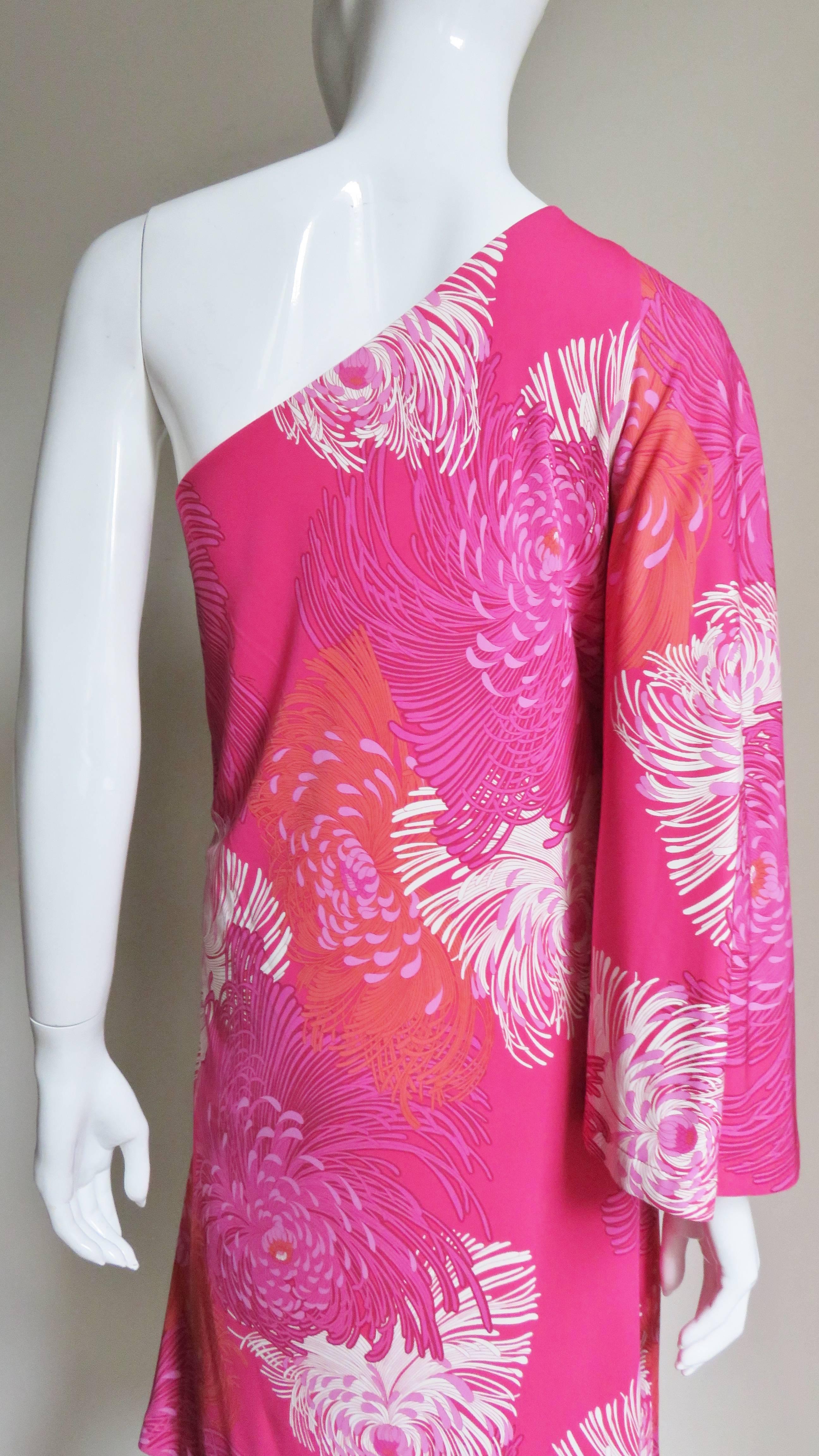 Gucci SS 2013 Silk One Shoulder Dress For Sale 4