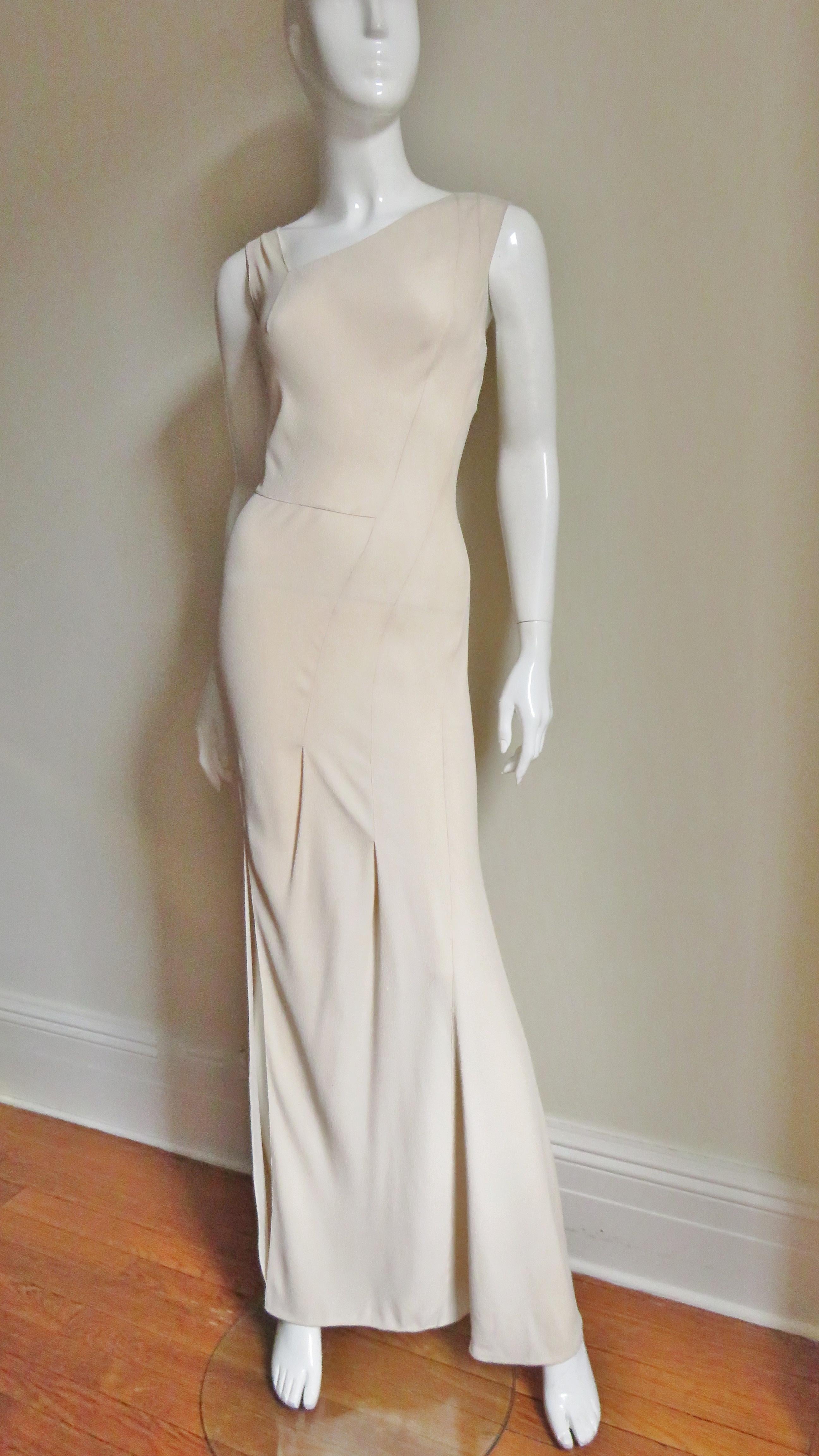 John Galliano for Christian Dior Pale Pink Silk Seam Gown For Sale 1