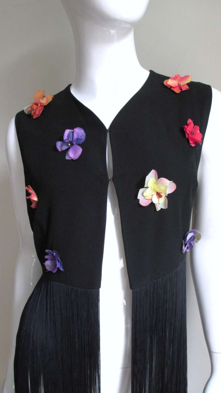 Women's  Dolce & Gabbana Flower Applique Pants and Fringe Trim Top  For Sale