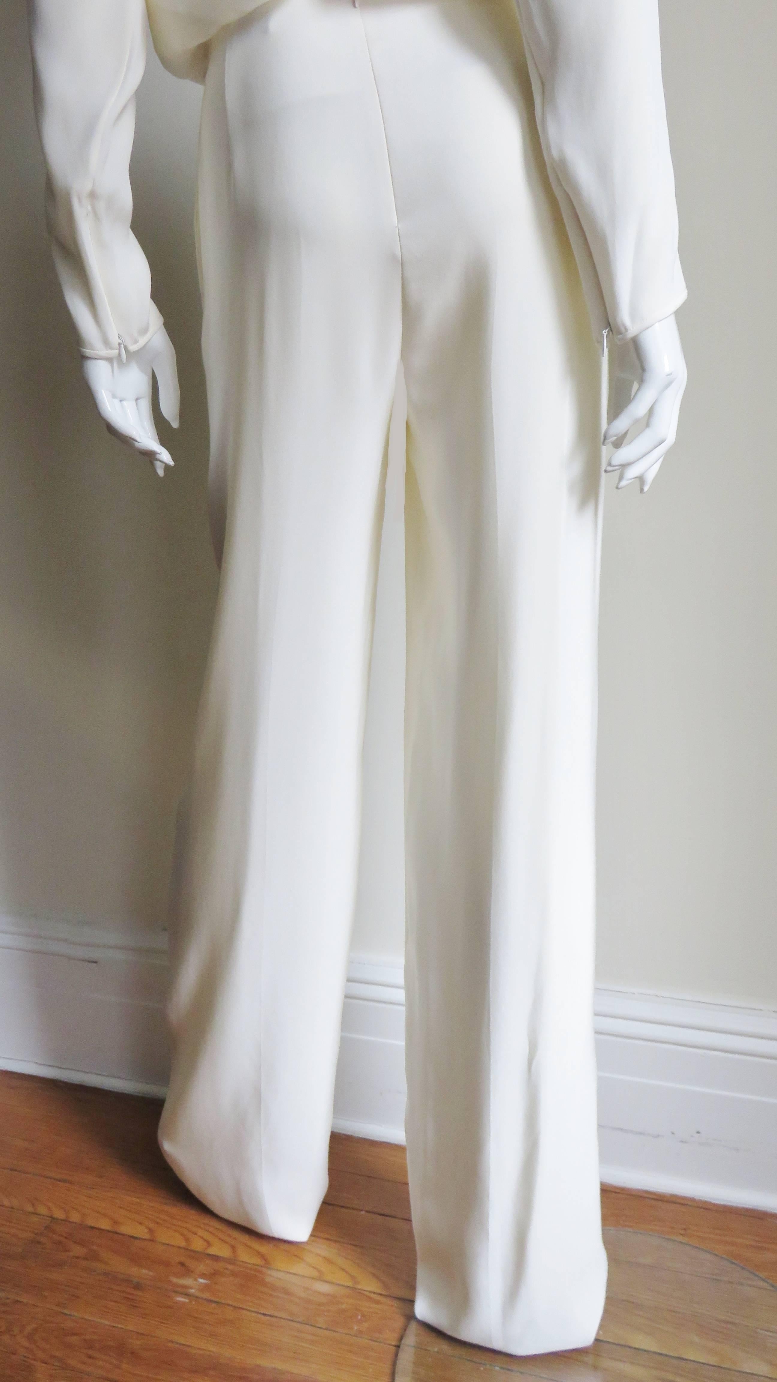 Valentino New Silk Jumpsuit with Open Back For Sale 3