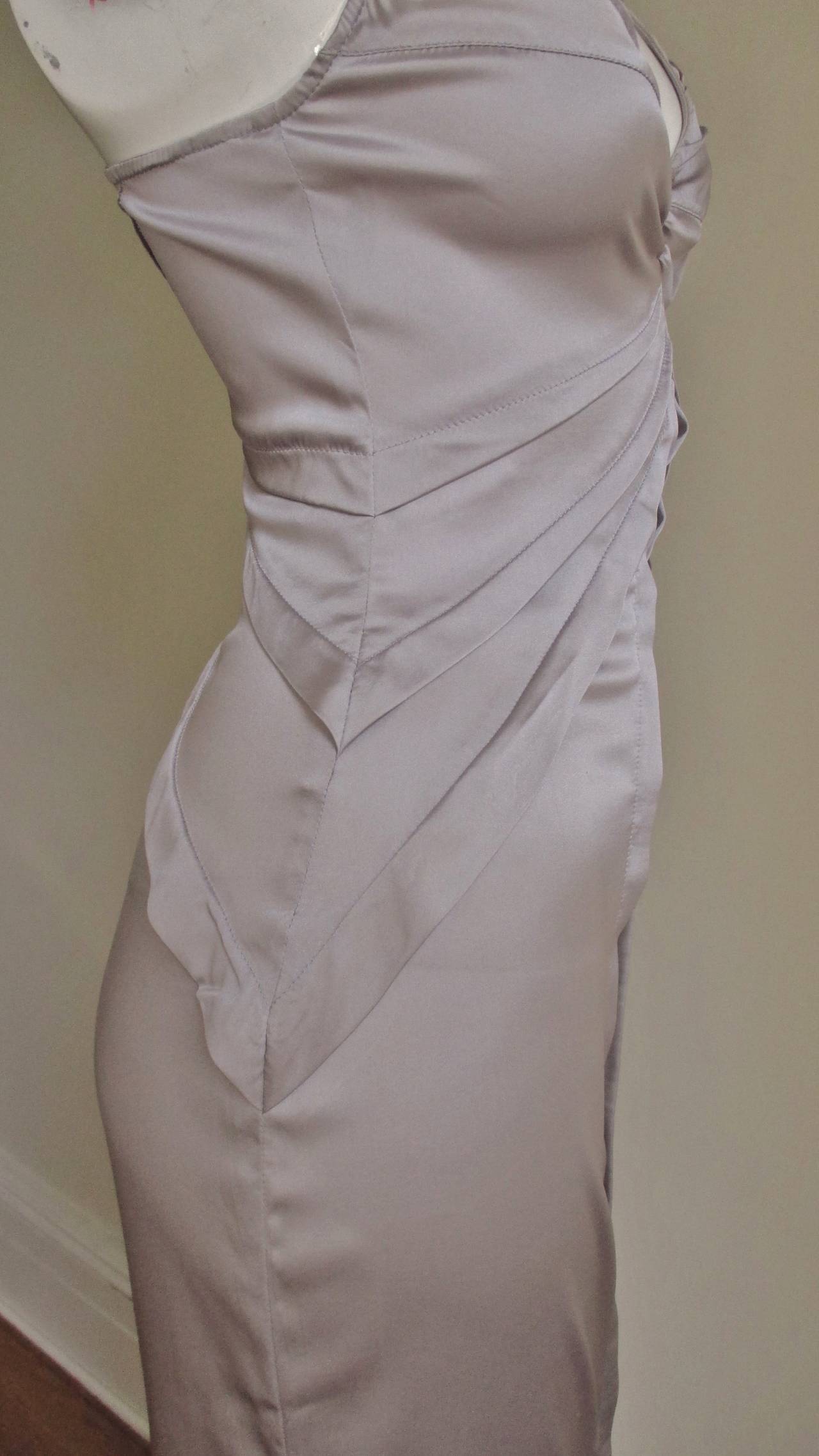 Gray  Tom Ford for Gucci Lavender Silk Halter Dress S/S 2003 For Sale