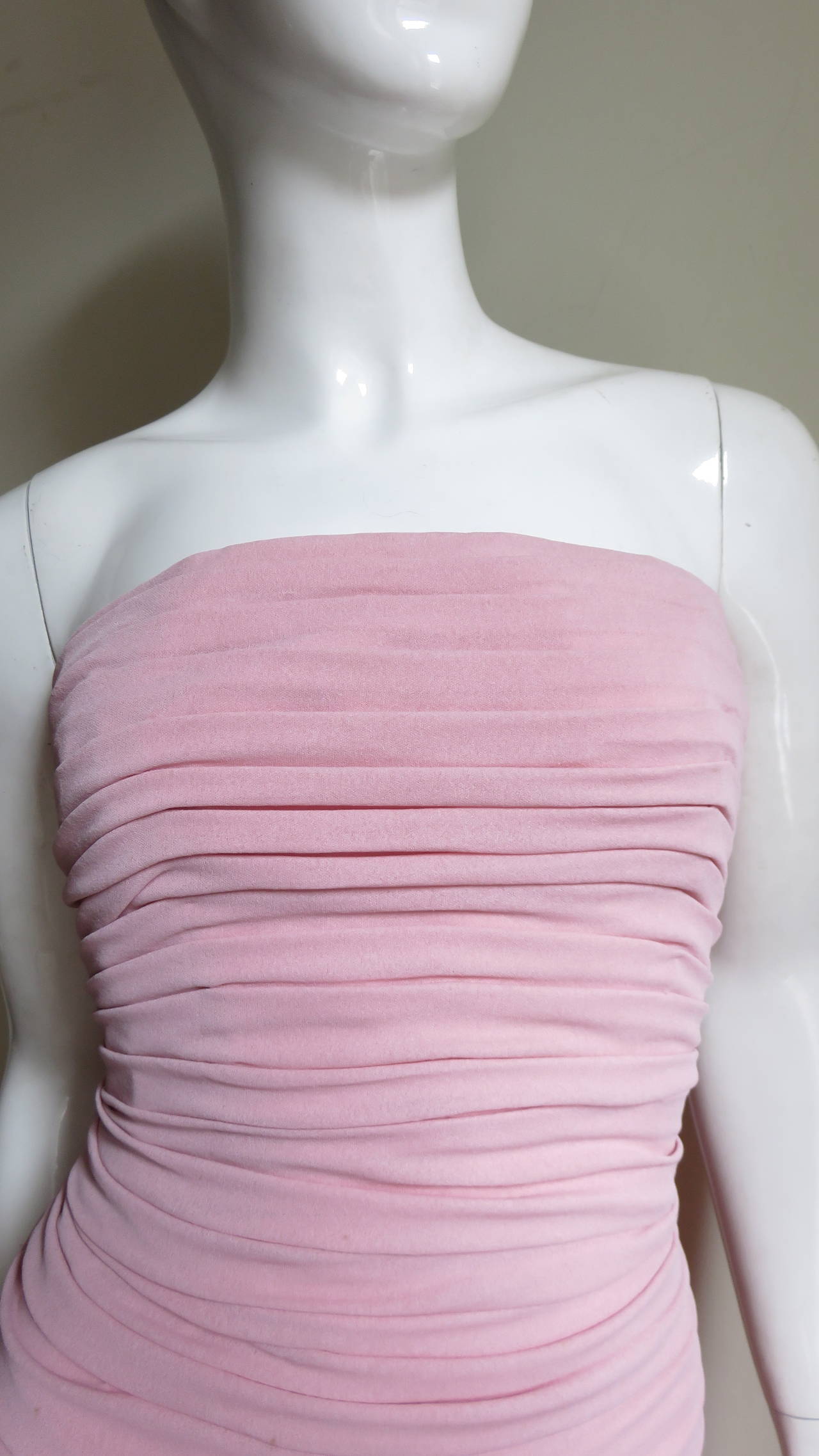  Estevez New Strapless Column Gown 1970s In Excellent Condition In Water Mill, NY