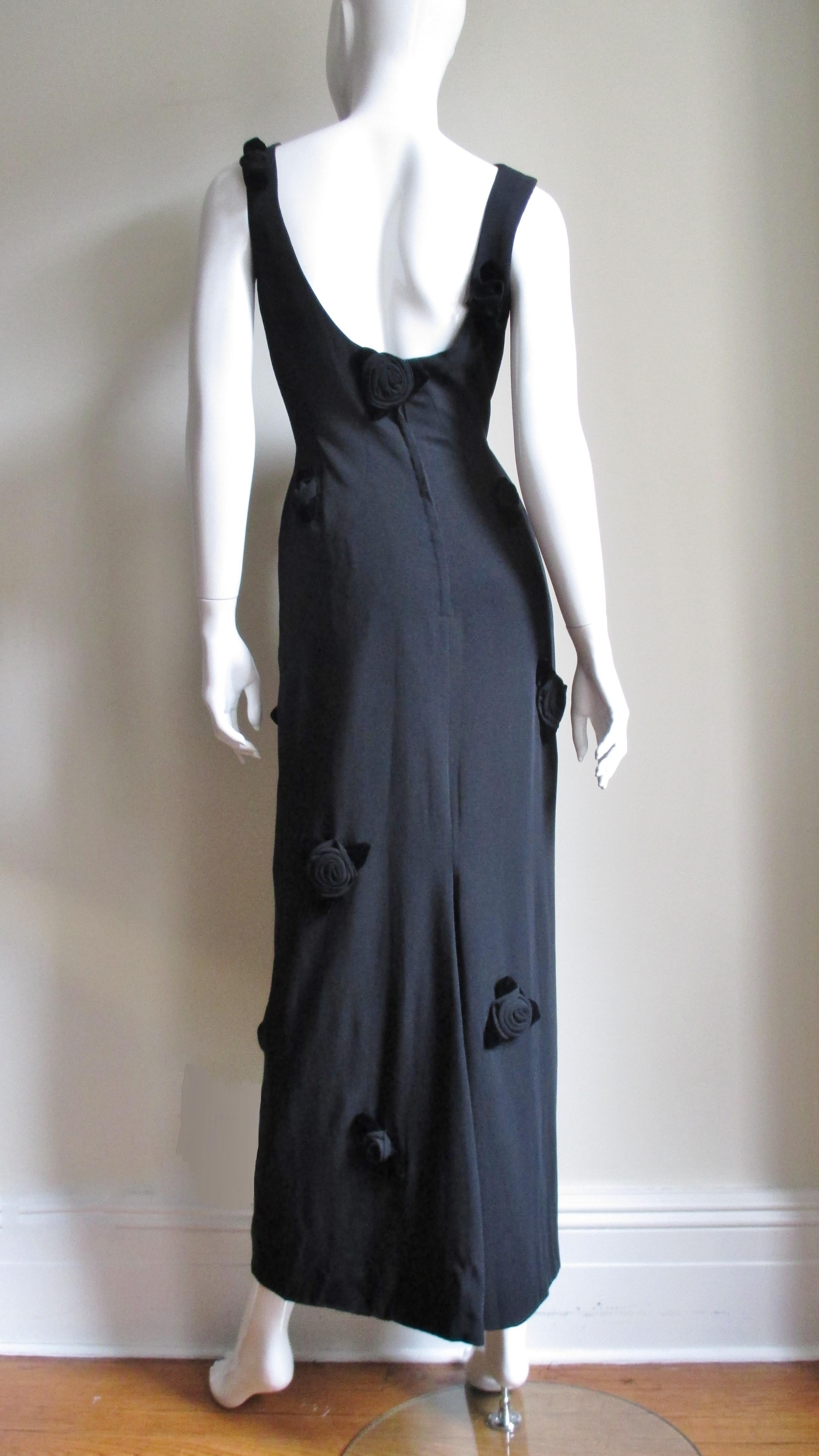  Estevez Flower Applique Gown 1960s 4