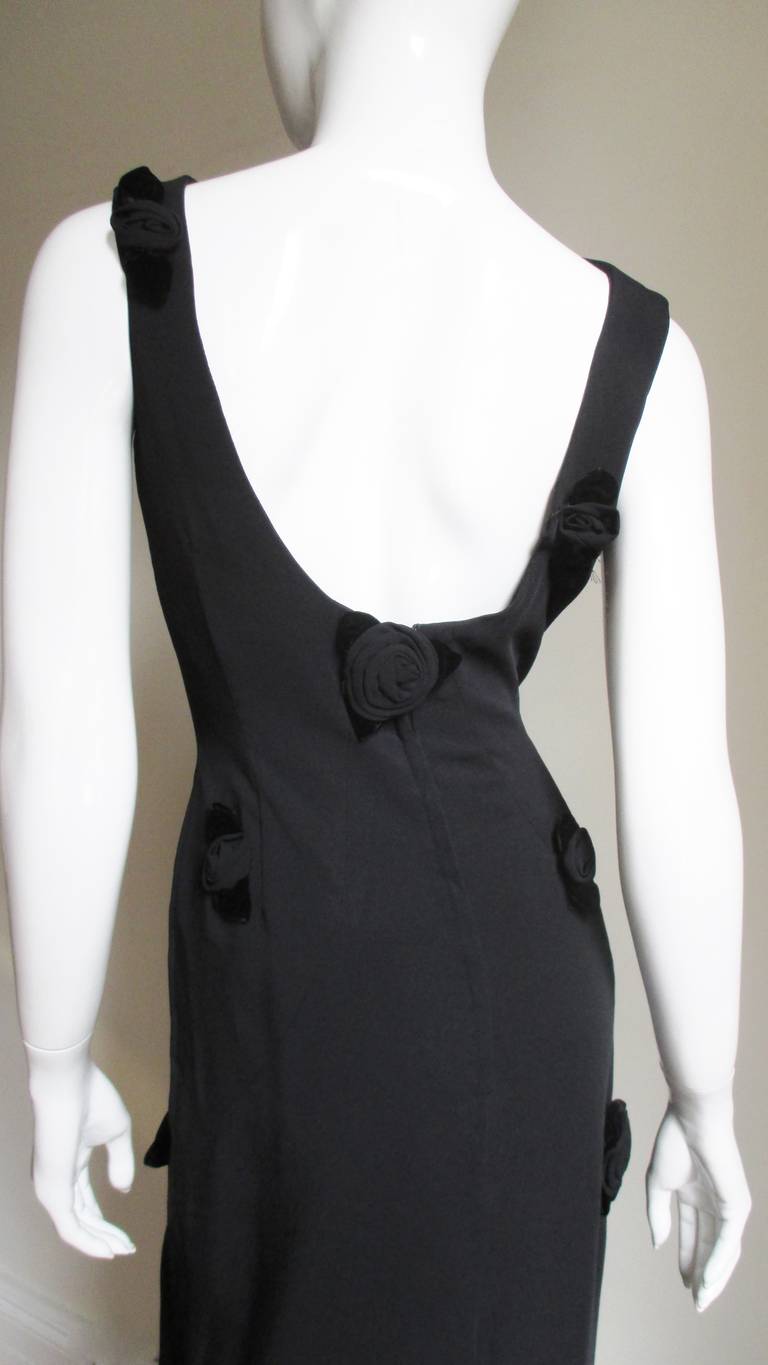  Estevez Flower Applique Gown 1960s For Sale 5