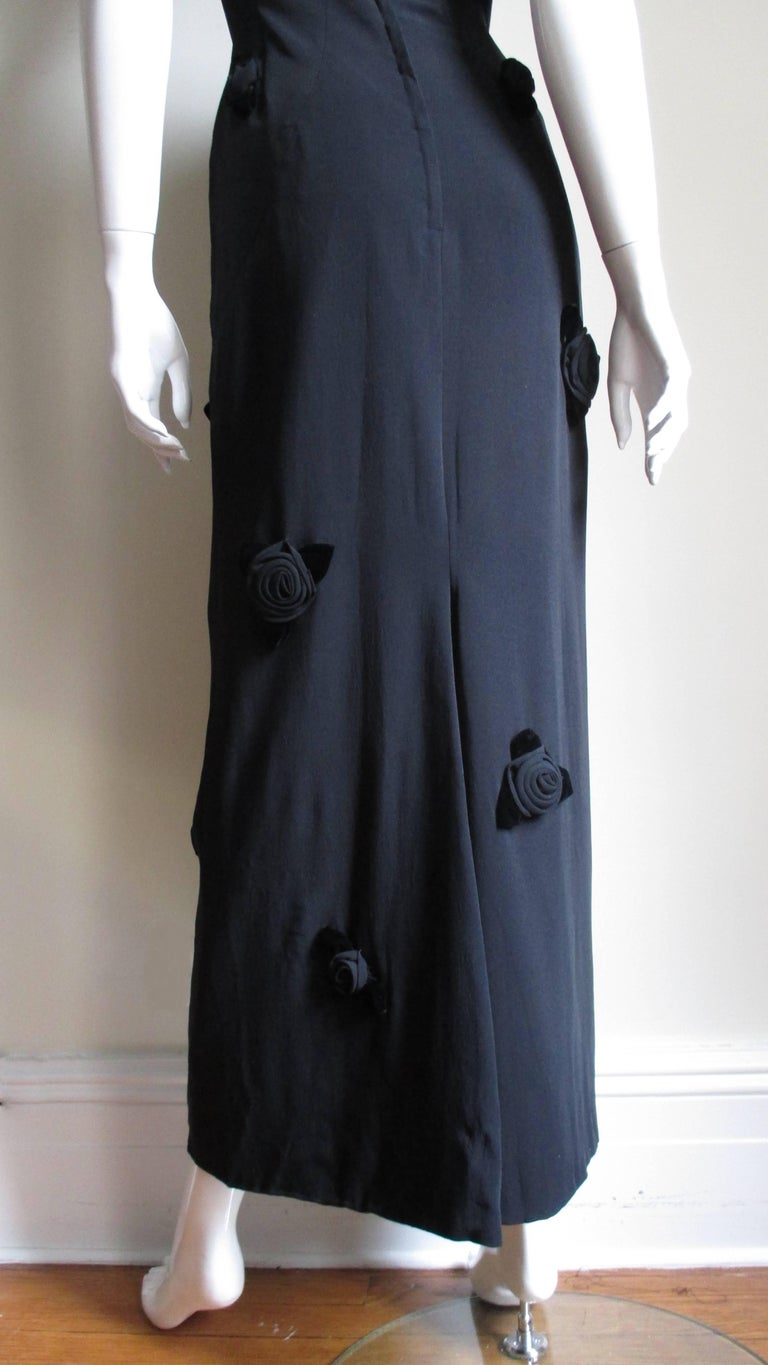  Estevez Flower Applique Gown 1960s For Sale 6