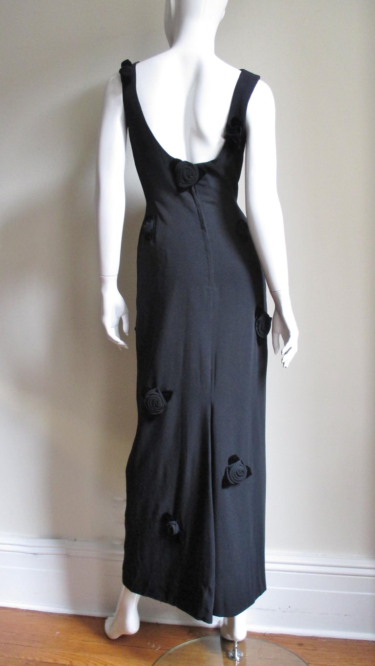  Estevez Flower Applique Gown 1960s For Sale 7