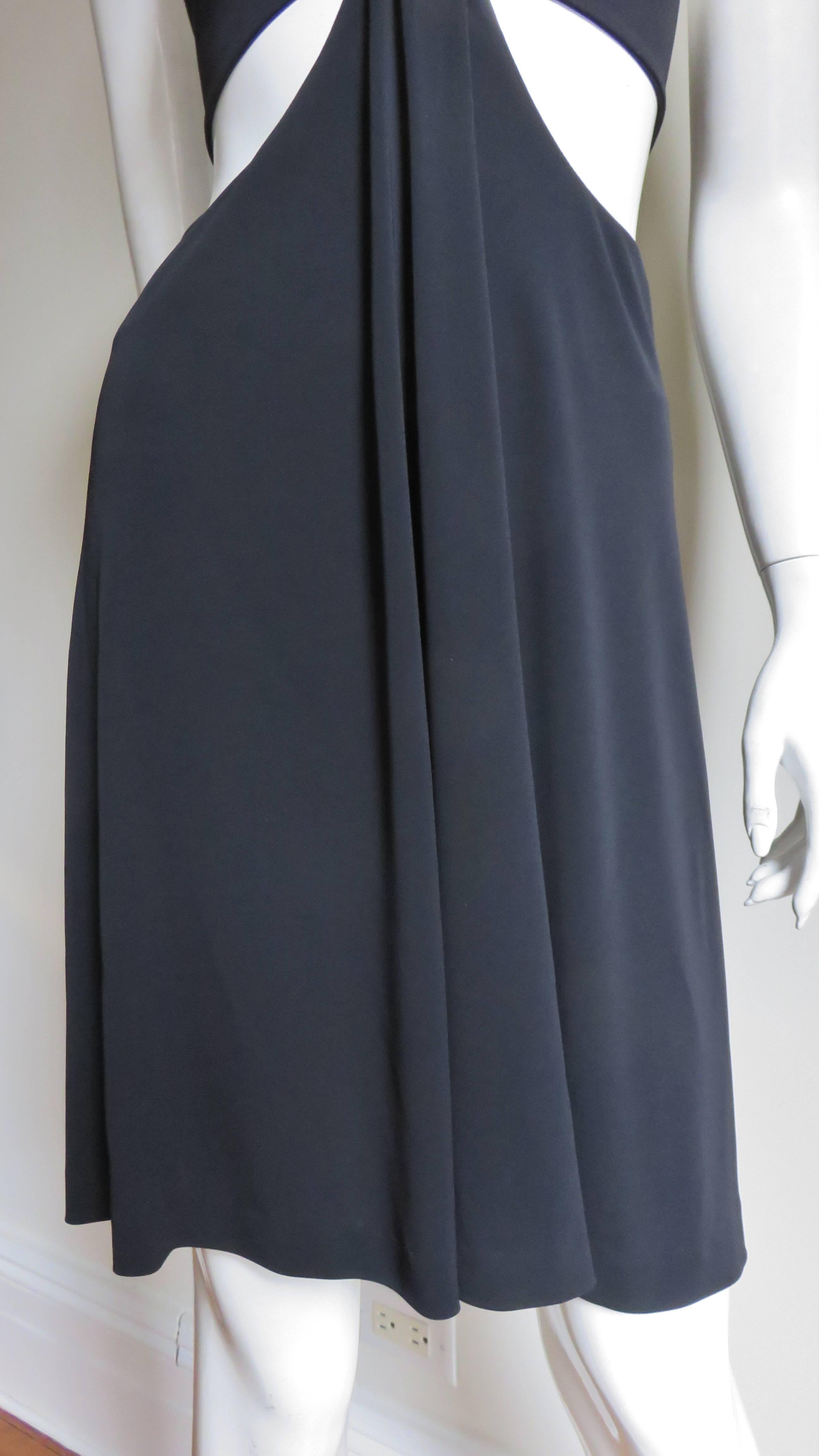 Herve Leger - Robe dos nu en soie avec découpes 1990 Pour femmes en vente