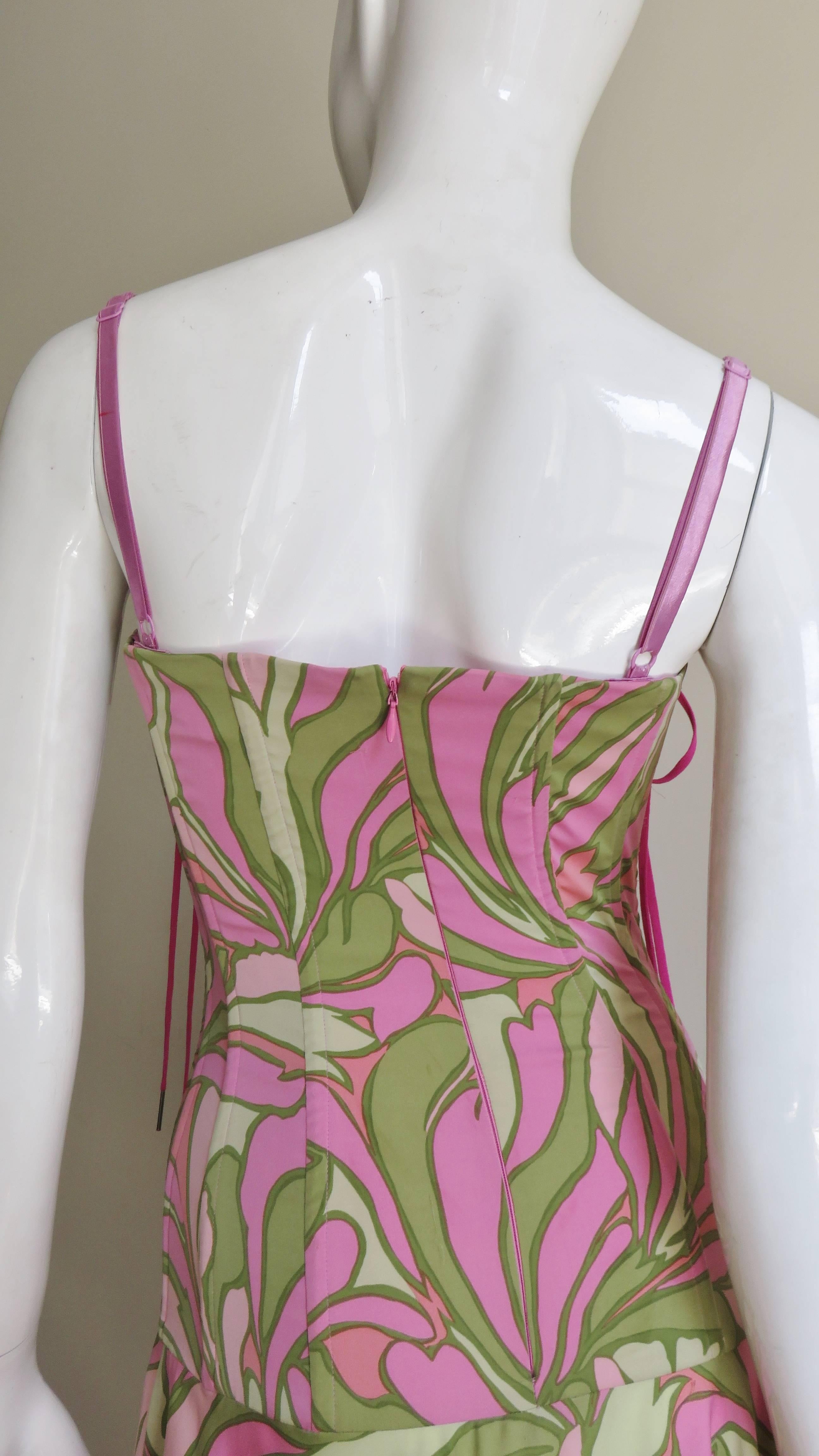 Dolce & Gabbana Lace up Silk Dress  For Sale 5