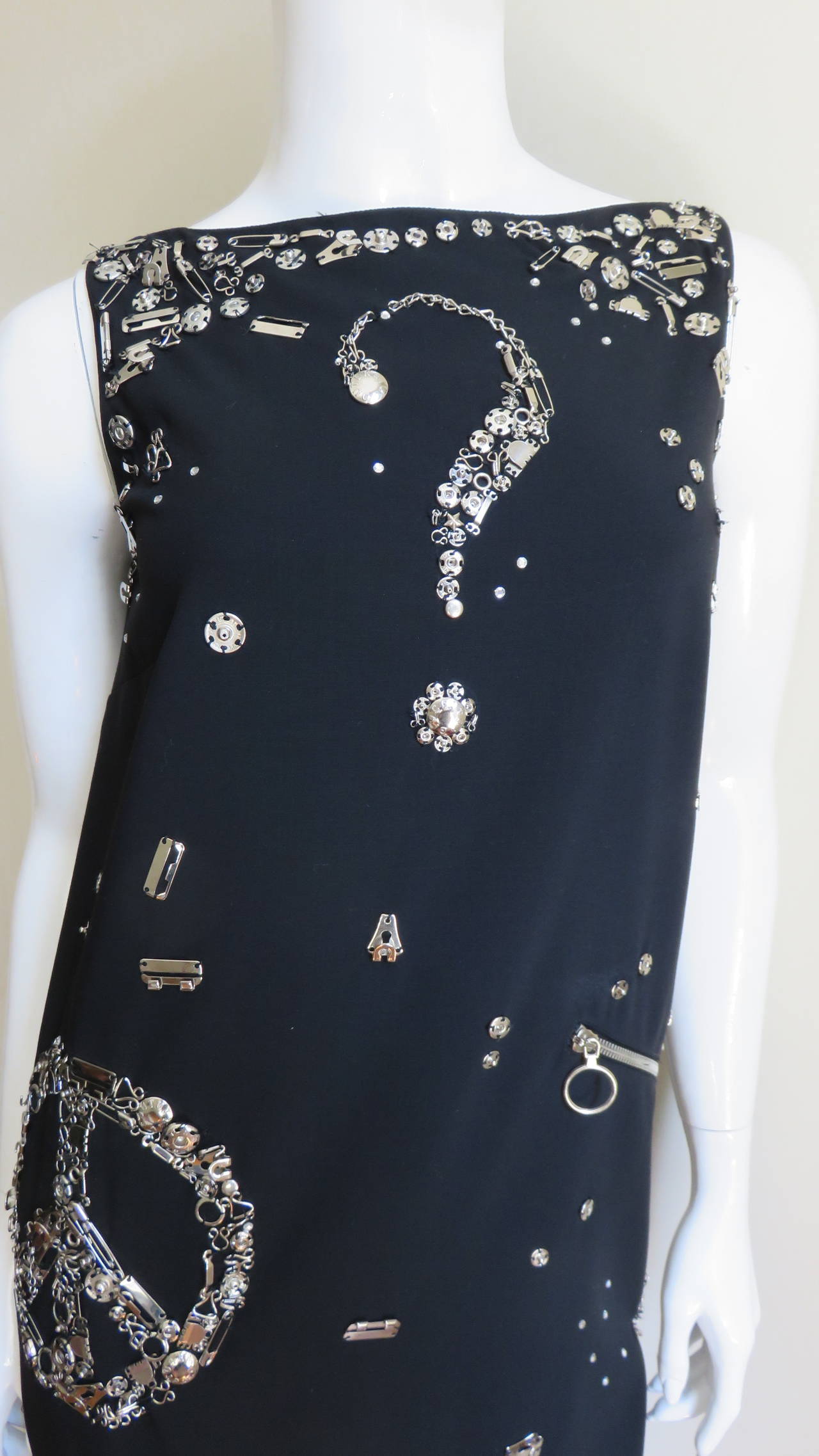 Black Moschino Couture Dress with Hardware For Sale