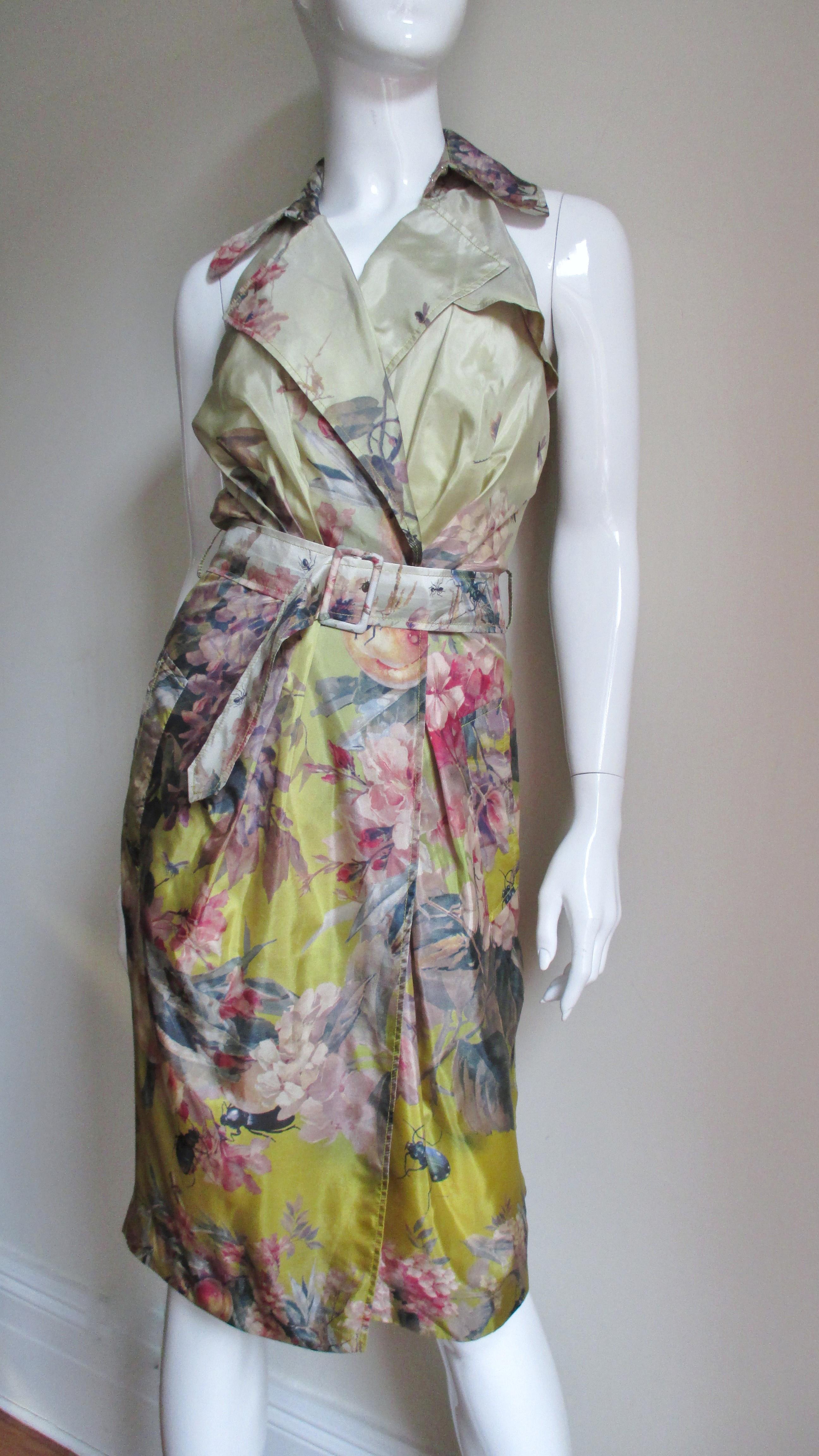 Women's Jean Paul Gaultier Ombre Silk Flower Wrap Dress For Sale