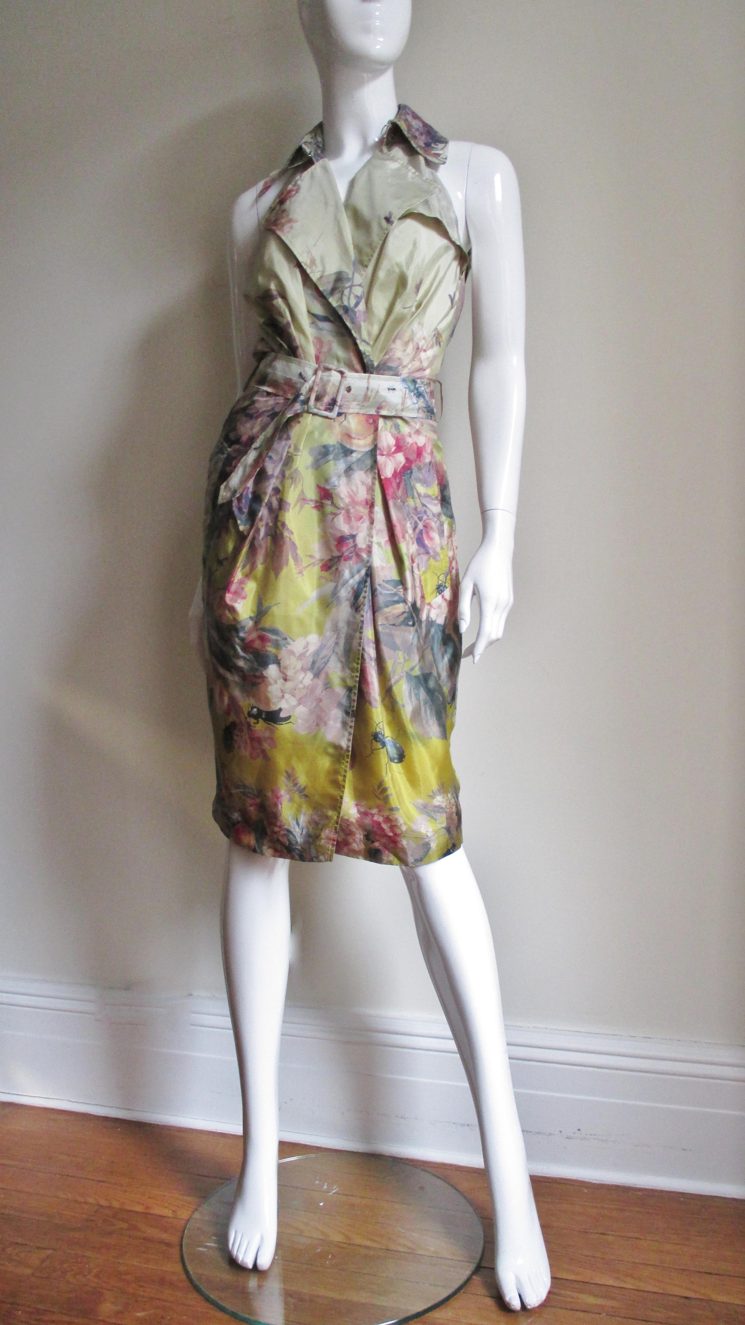 Jean Paul Gaultier Ombre Silk Flower Wrap Dress For Sale 1