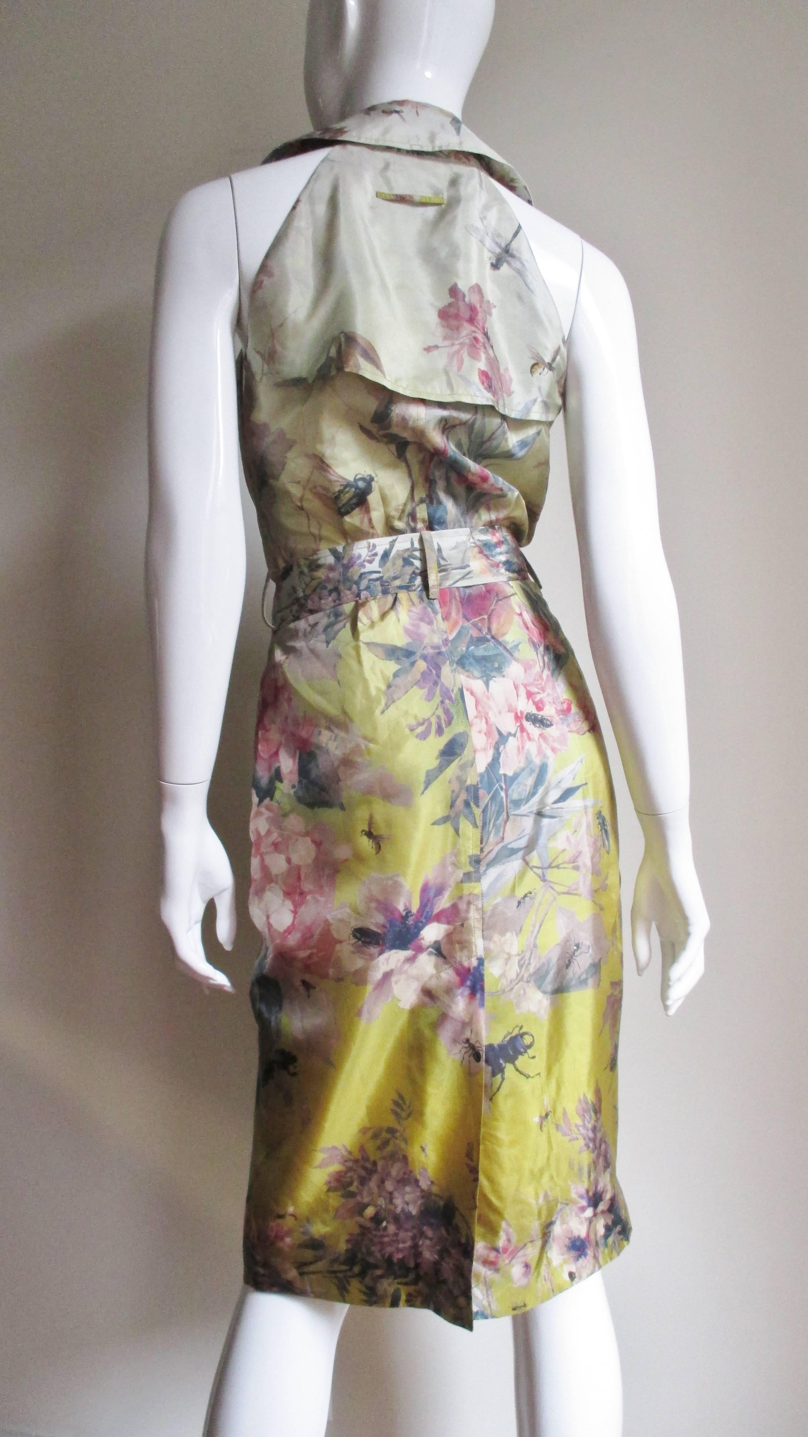 Jean Paul Gaultier Ombre Silk Flower Wrap Dress For Sale 2