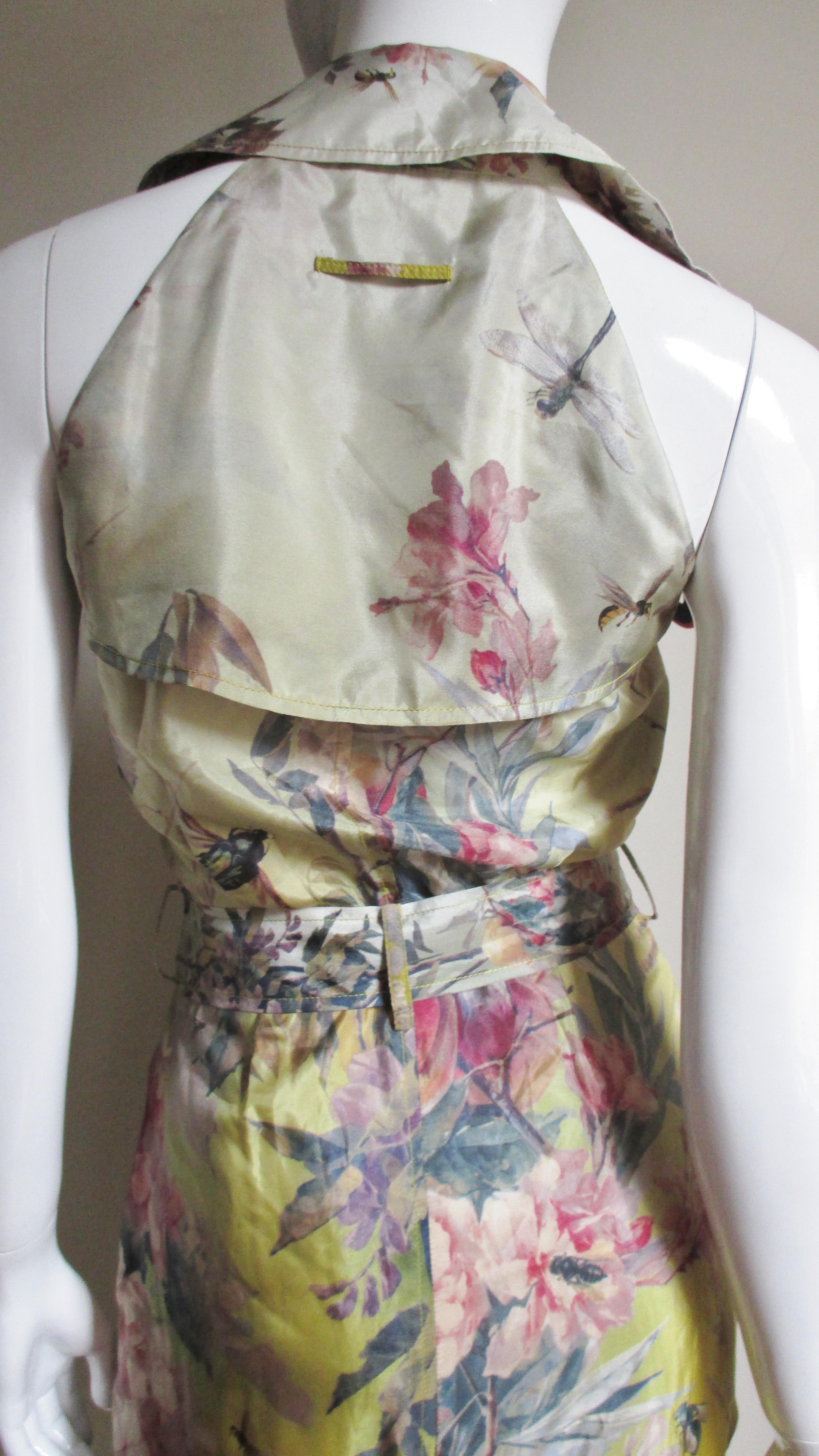 Jean Paul Gaultier Ombre Silk Flower Wrap Dress For Sale 3
