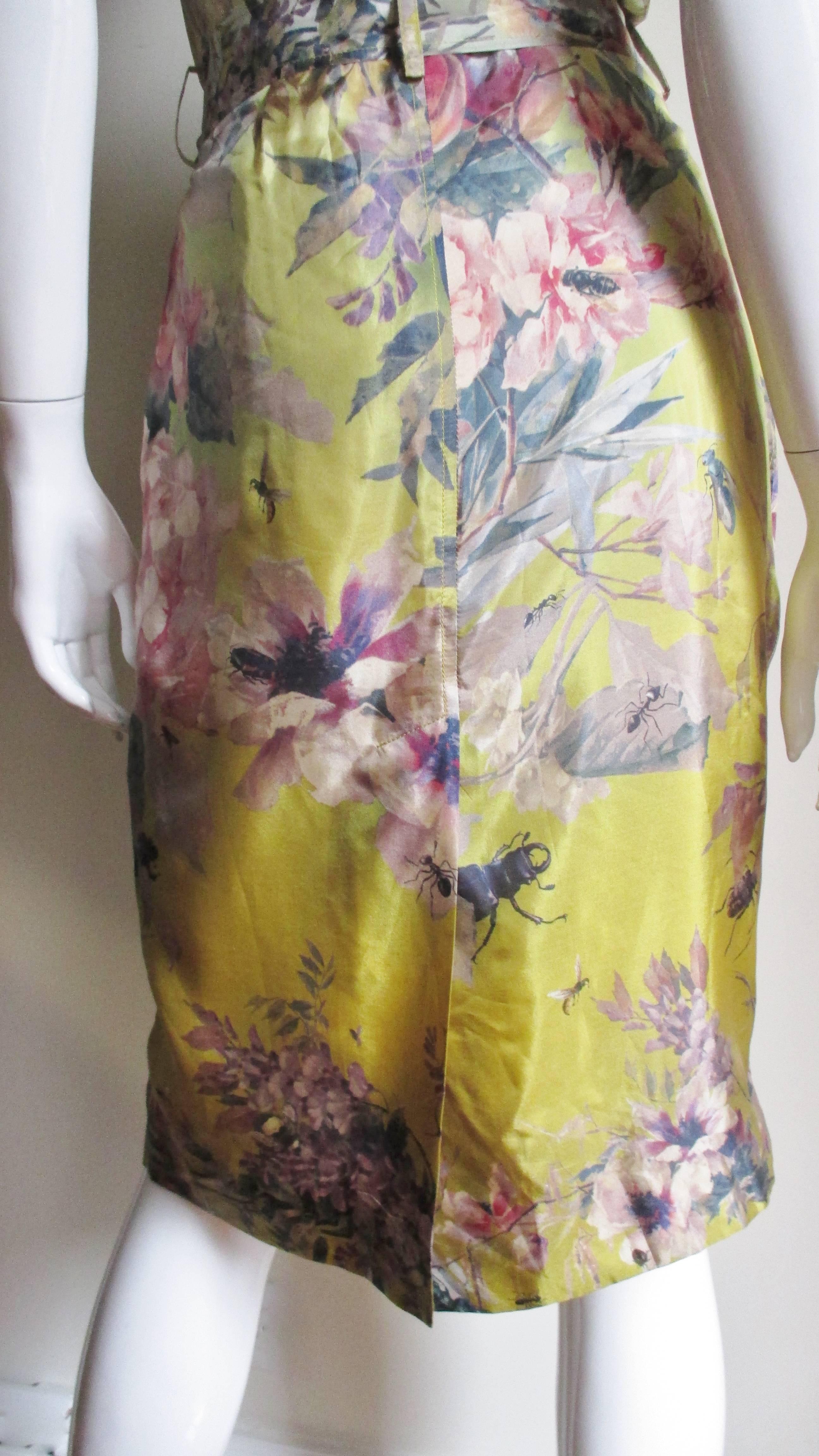 Jean Paul Gaultier Ombre Silk Flower Wrap Dress For Sale 4