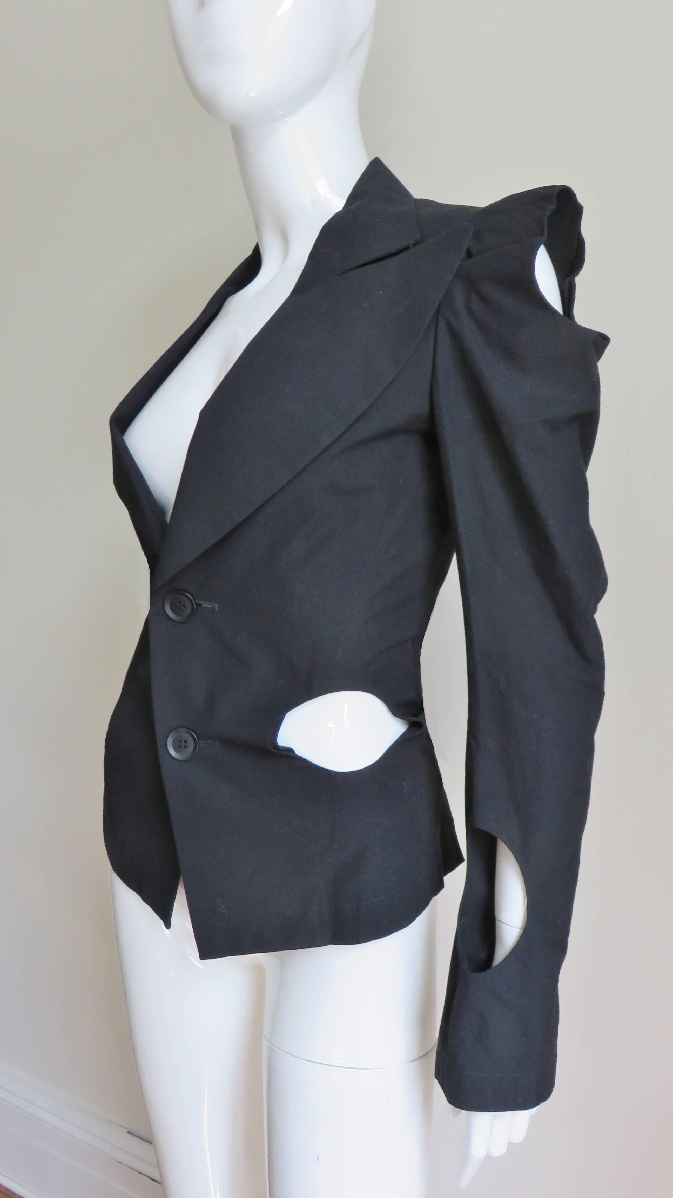 Women's Yohji Yamamoto Jacket with Circle Cut outs For Sale