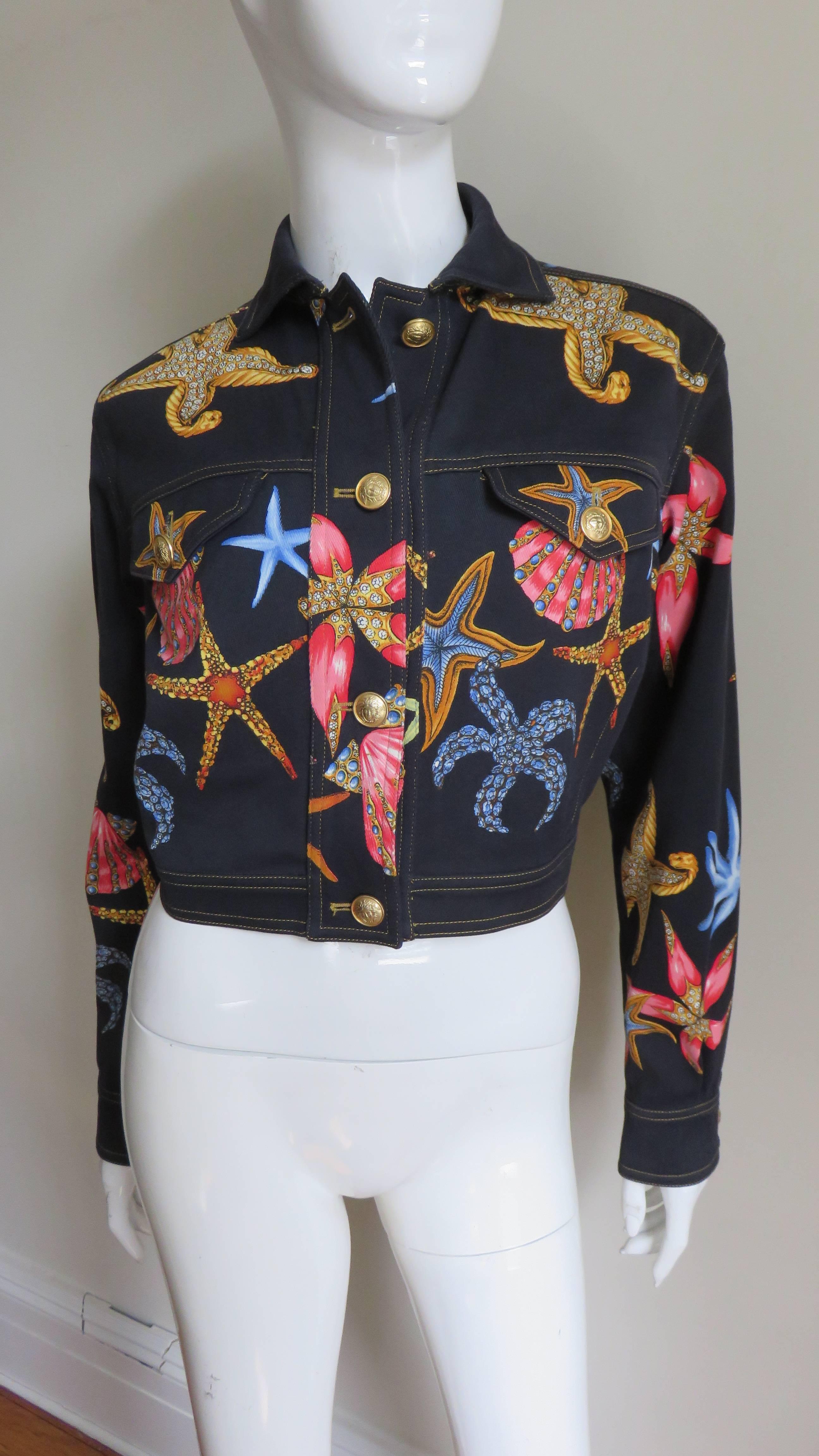 Gianni Versace Starfish Jacket S/S 1992 In Excellent Condition For Sale In Water Mill, NY