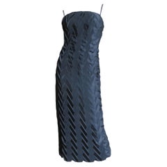 Retro Hanae Mori Nouvelle Couture Geometric Silk Slip Dress