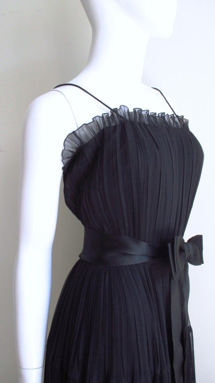  Jean Louis 1960s Silk Tiered Dress For Sale 2