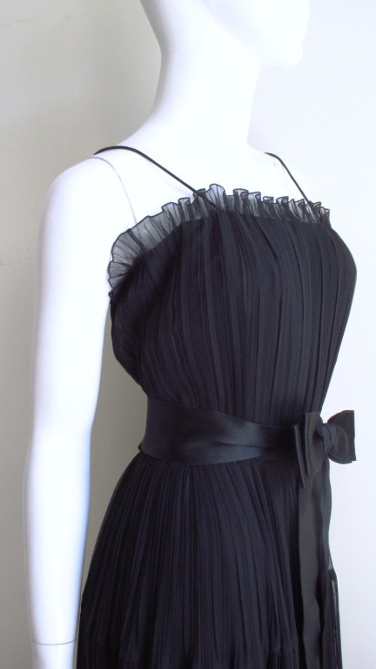  Jean Louis 1960s Silk Tiered Dress For Sale 3