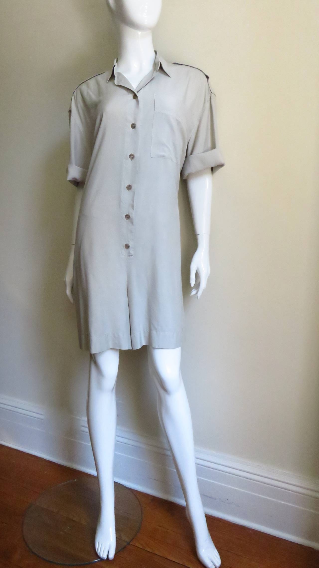 Byblos Silk Romper and Overskirt 1980s In Good Condition For Sale In Water Mill, NY
