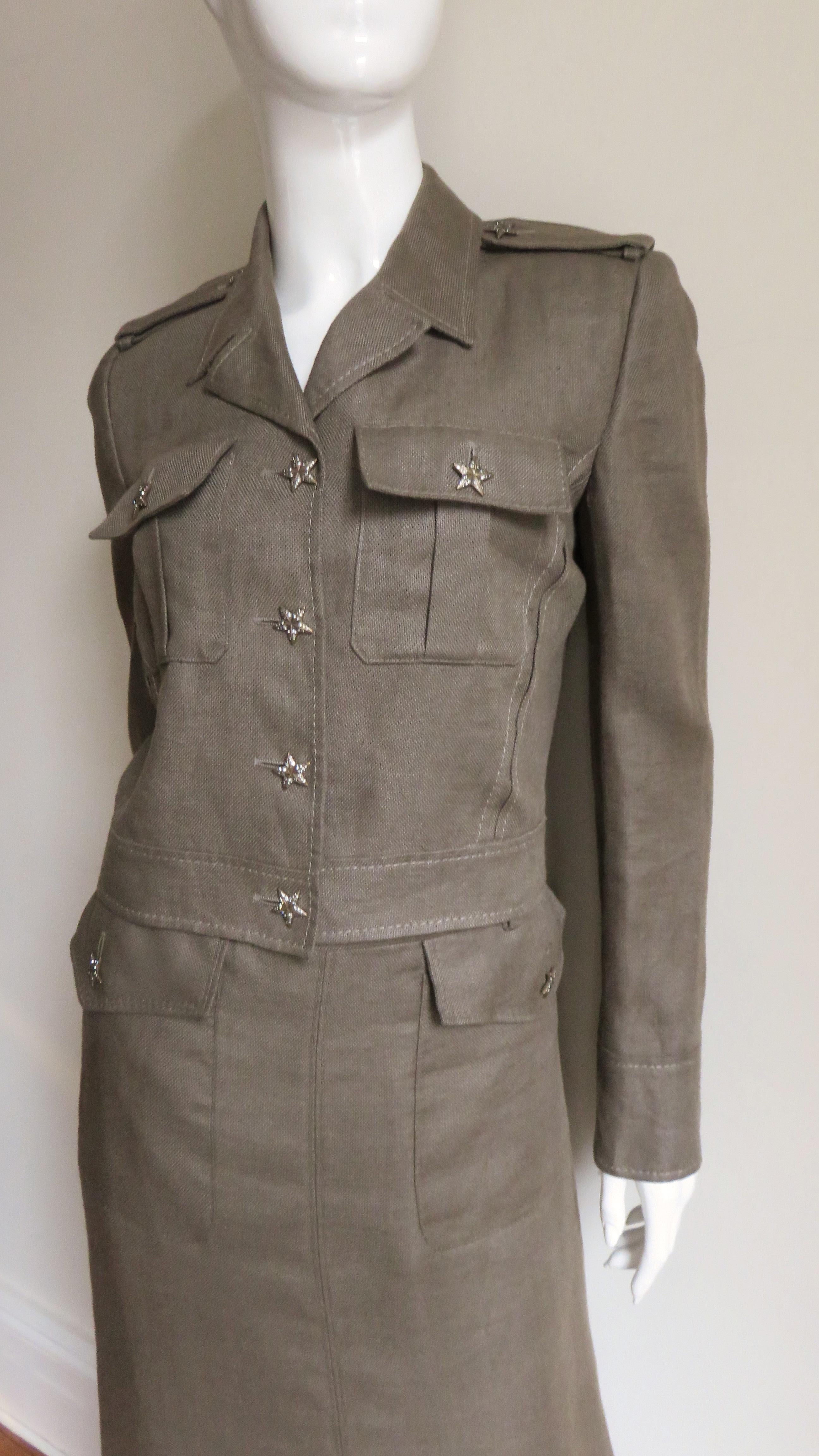 cargo skirt and jacket set