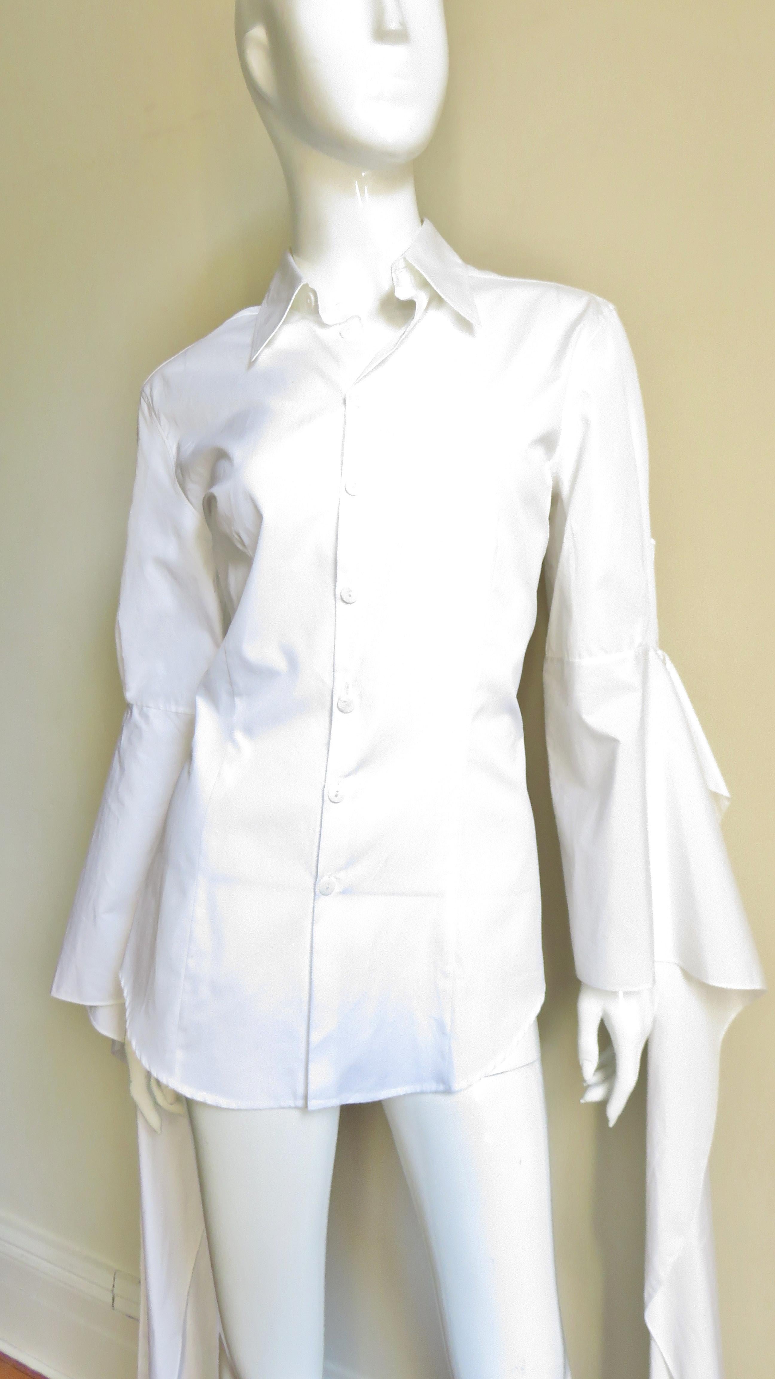 Jean Paul Gaultier New Shirt with Drape Sleeves In Excellent Condition For Sale In Water Mill, NY