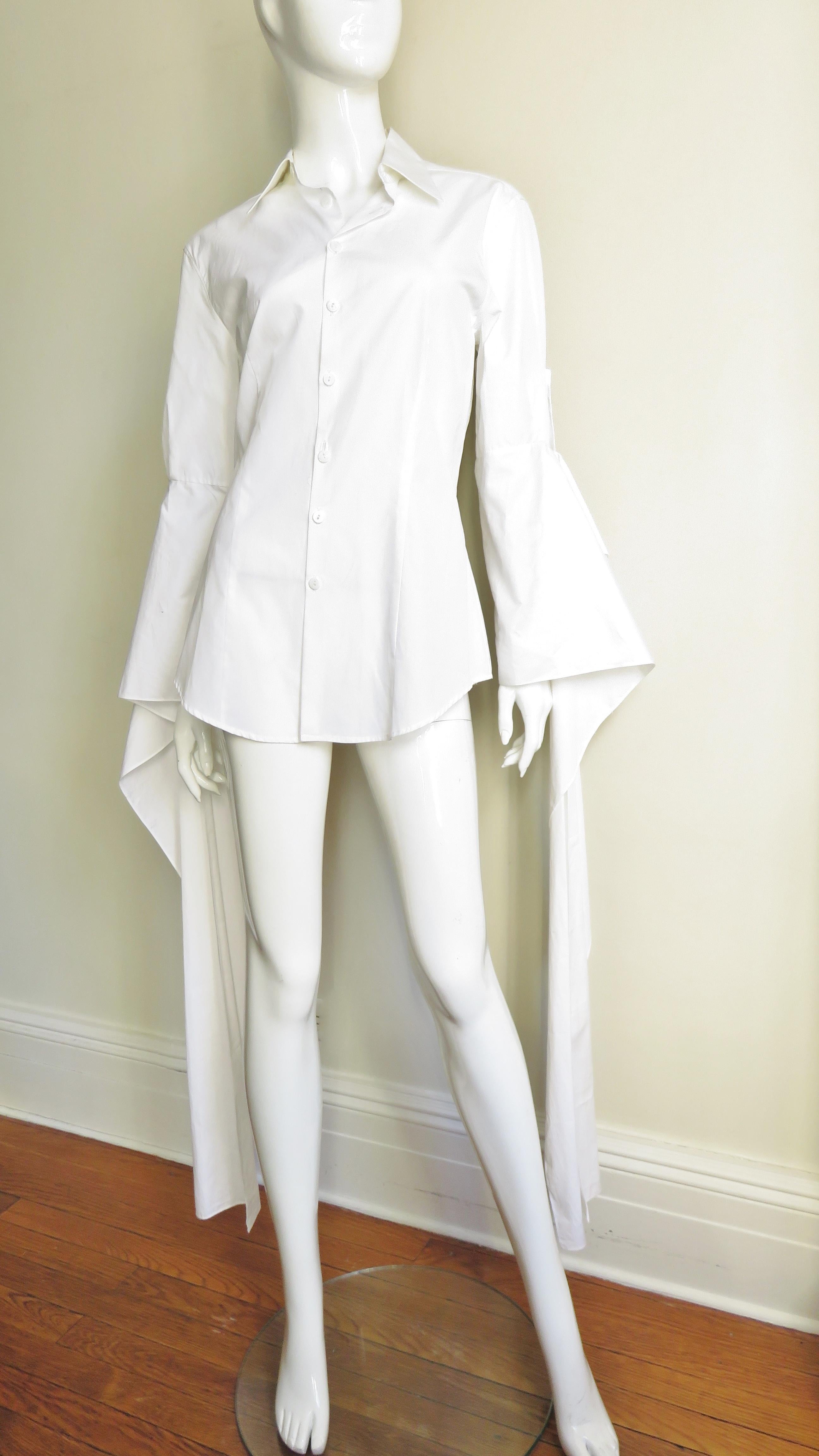Jean Paul Gaultier New Shirt with Drape Sleeves For Sale 2