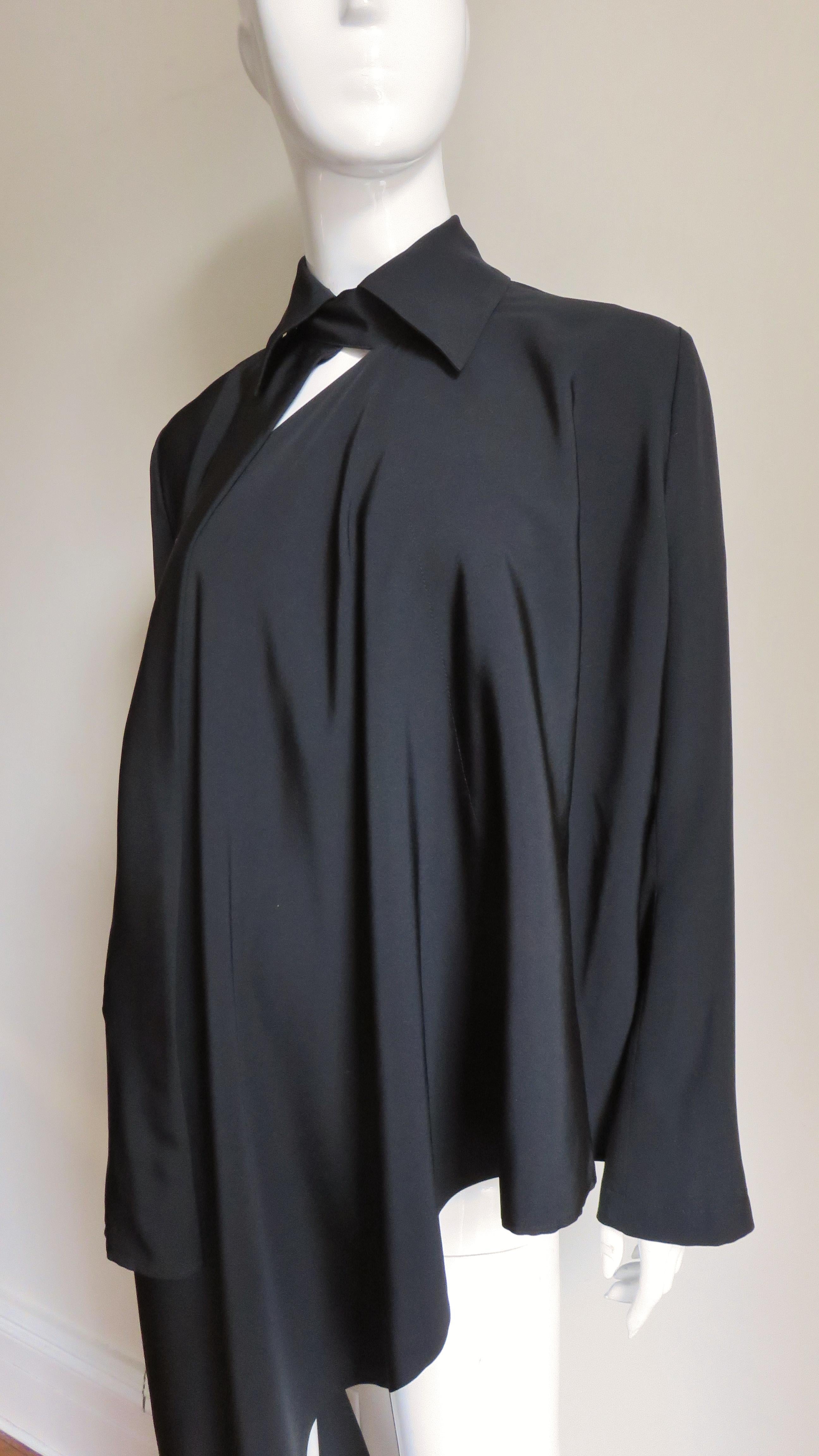 Yohji Yamamoto - Giacca in seta a portafoglio e drappeggio Top in vendita 2