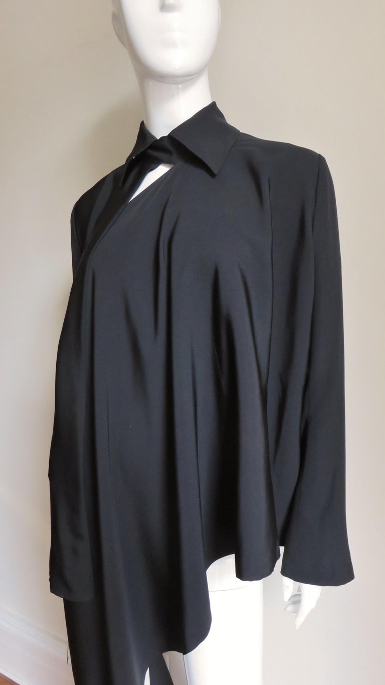 Yohji Yamamoto Wrap and Drape Silk Jacket Top For Sale at 1stDibs