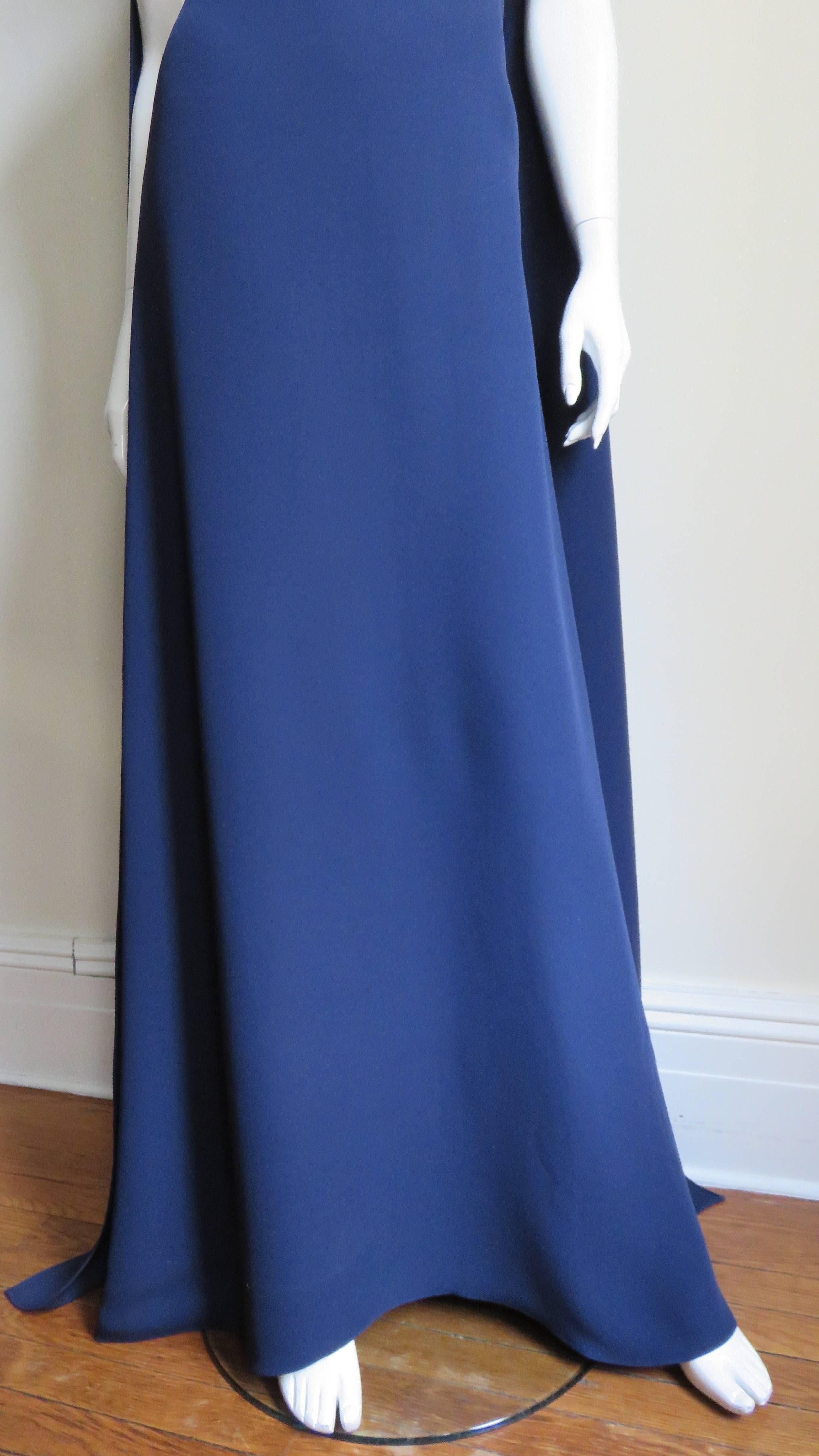 navy cape dress